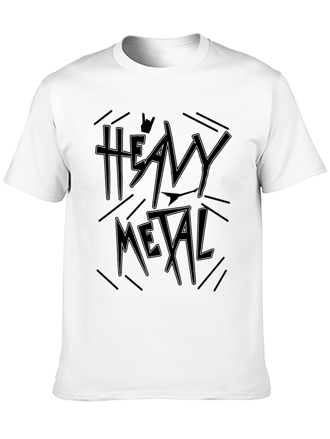 Heavy Metal Graphic Print T-Shirt Black