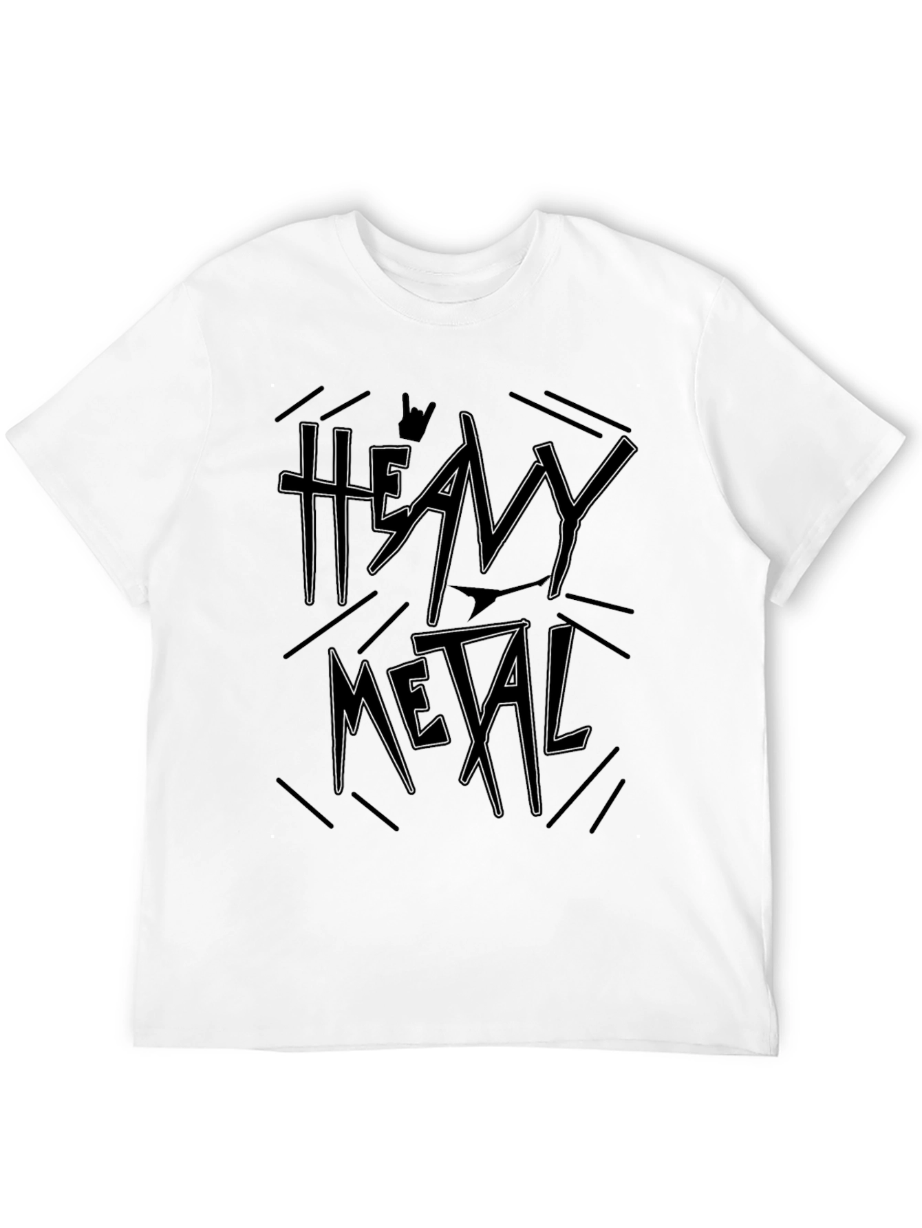 Heavy Metal Graphic Print T-Shirt Black