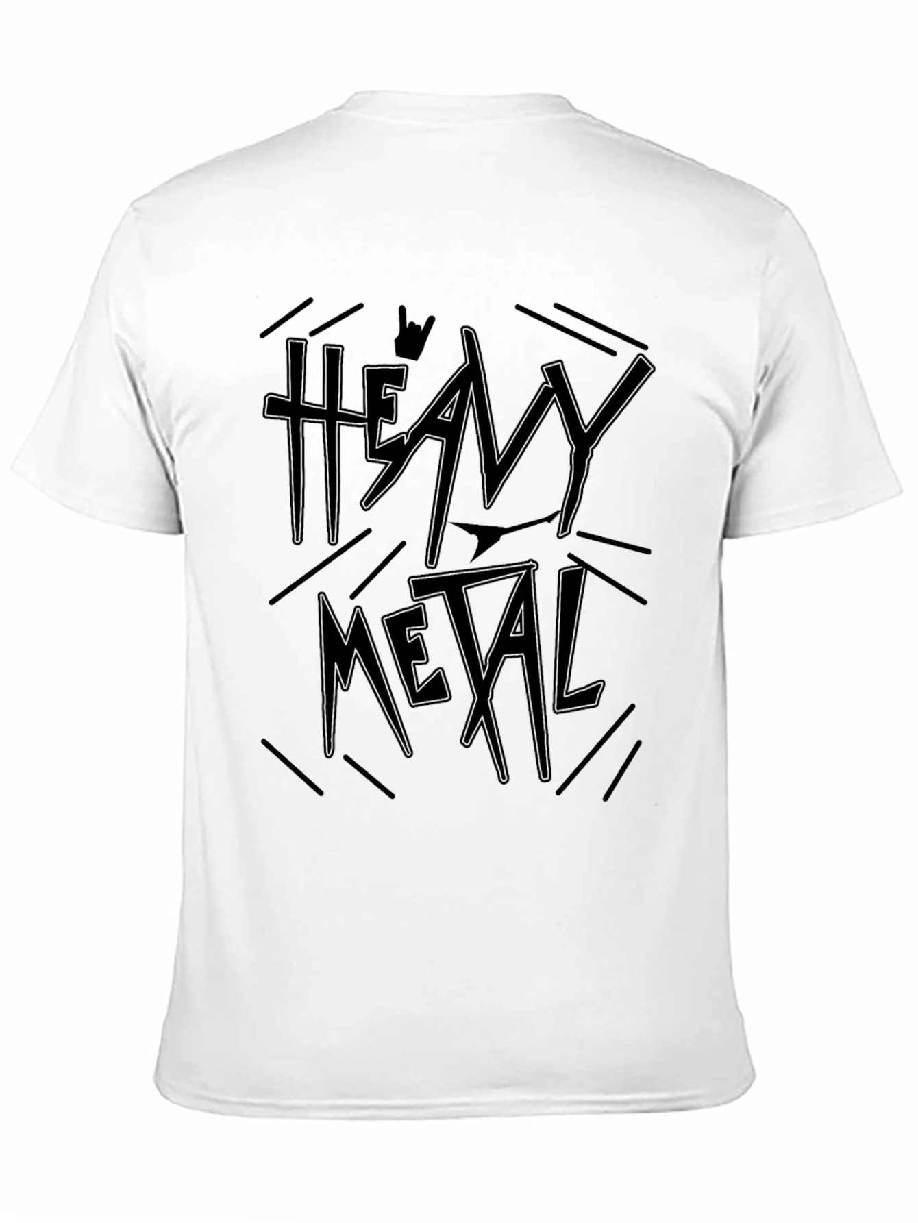 Heavy Metal Graphic Print T-Shirt Black