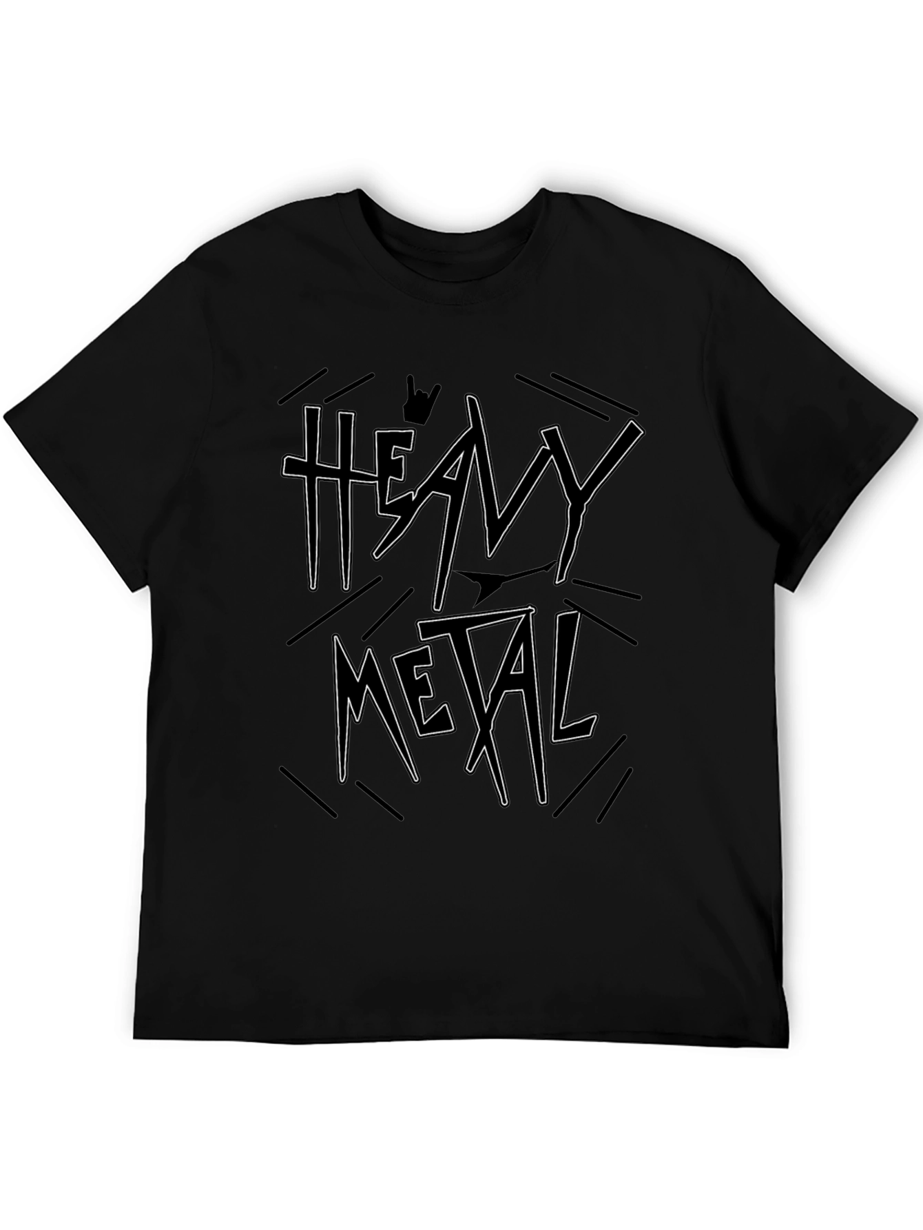 Heavy Metal Graphic Print T-Shirt Black