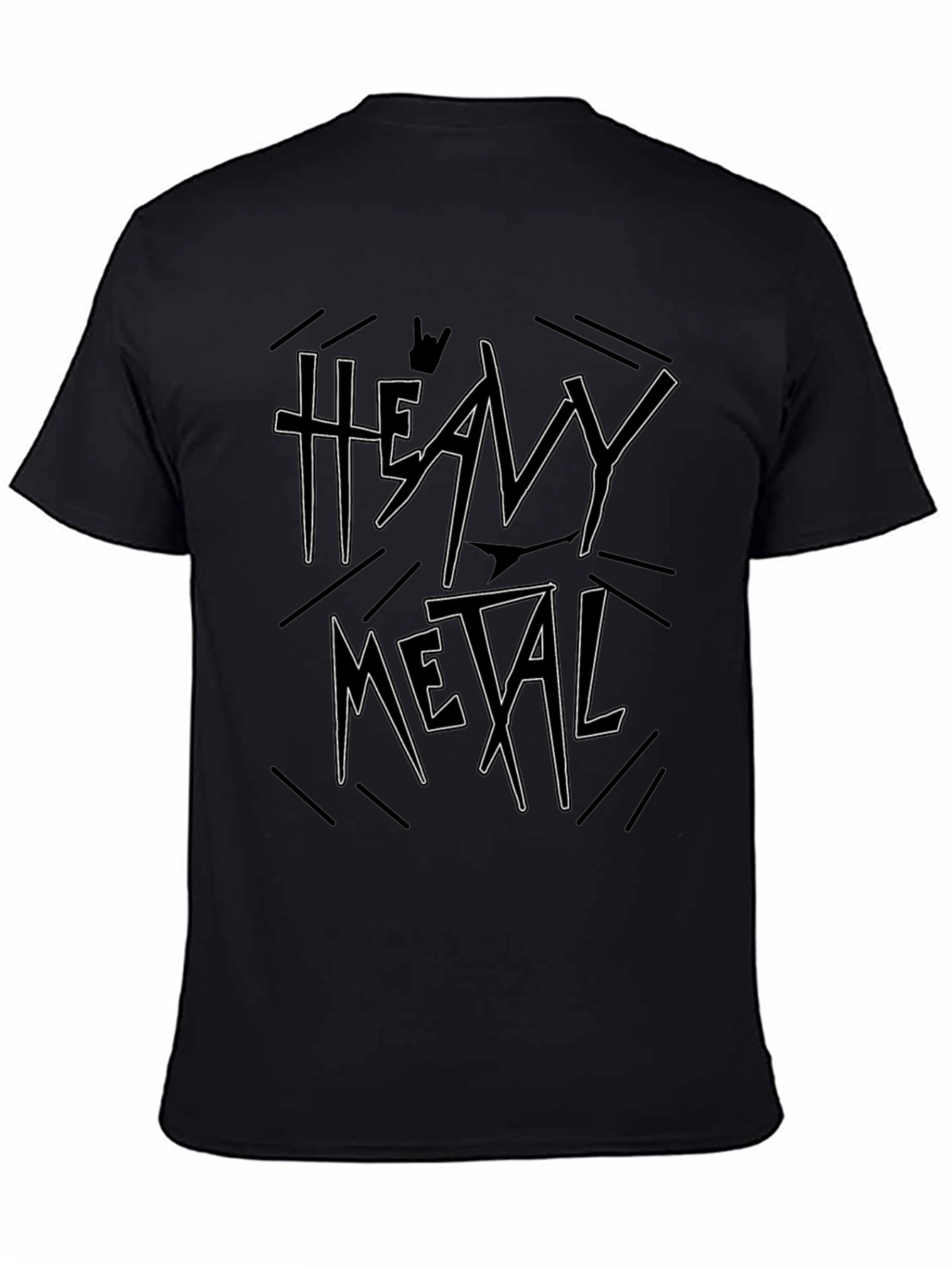 Heavy Metal Graphic Print T-Shirt Black