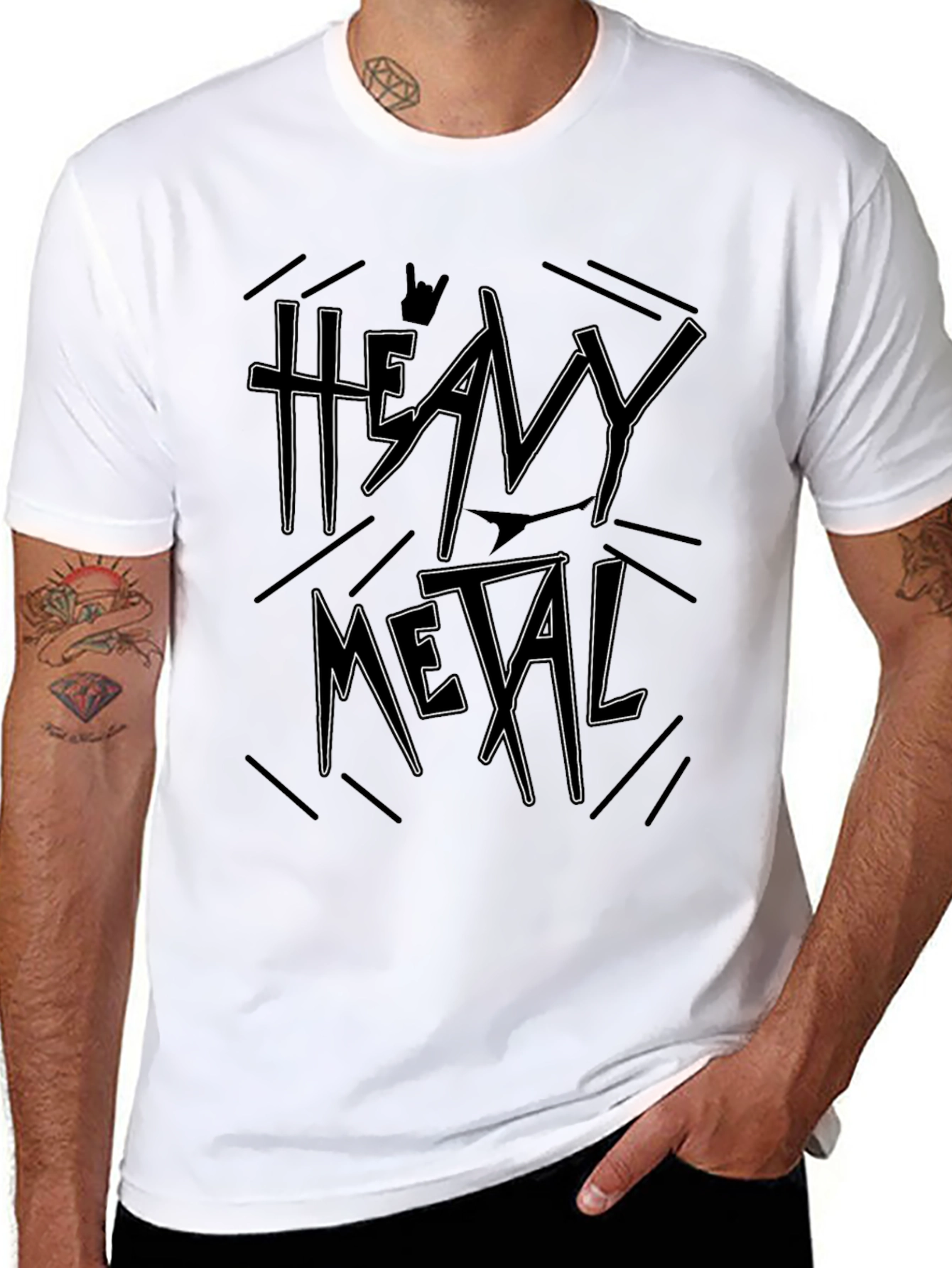 Heavy Metal Graphic Print T-Shirt Black