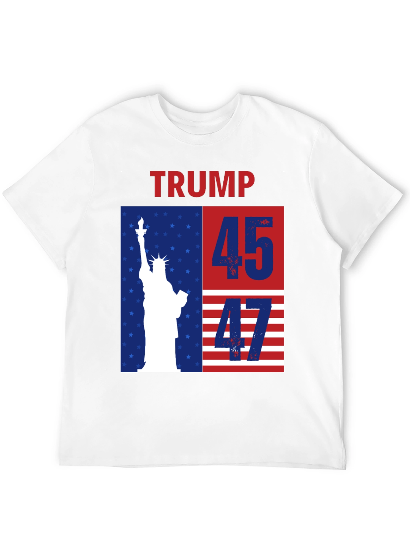 Trump 45 47 T-Shirt - Patriotic USA Flag Tee