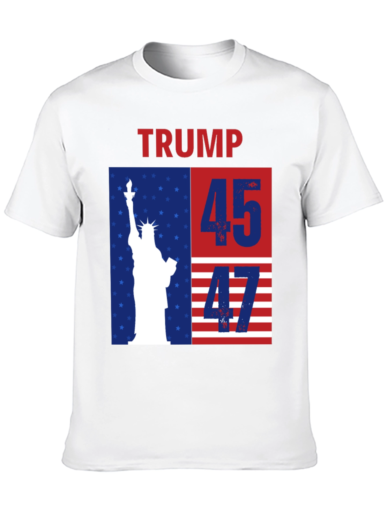 Trump 45 47 T-Shirt - Patriotic USA Flag Tee