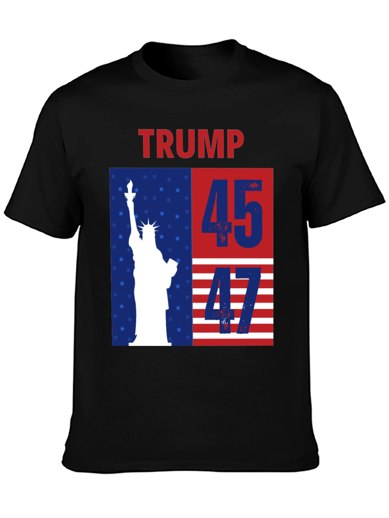 Trump 45 47 T-Shirt - Patriotic USA Flag Tee