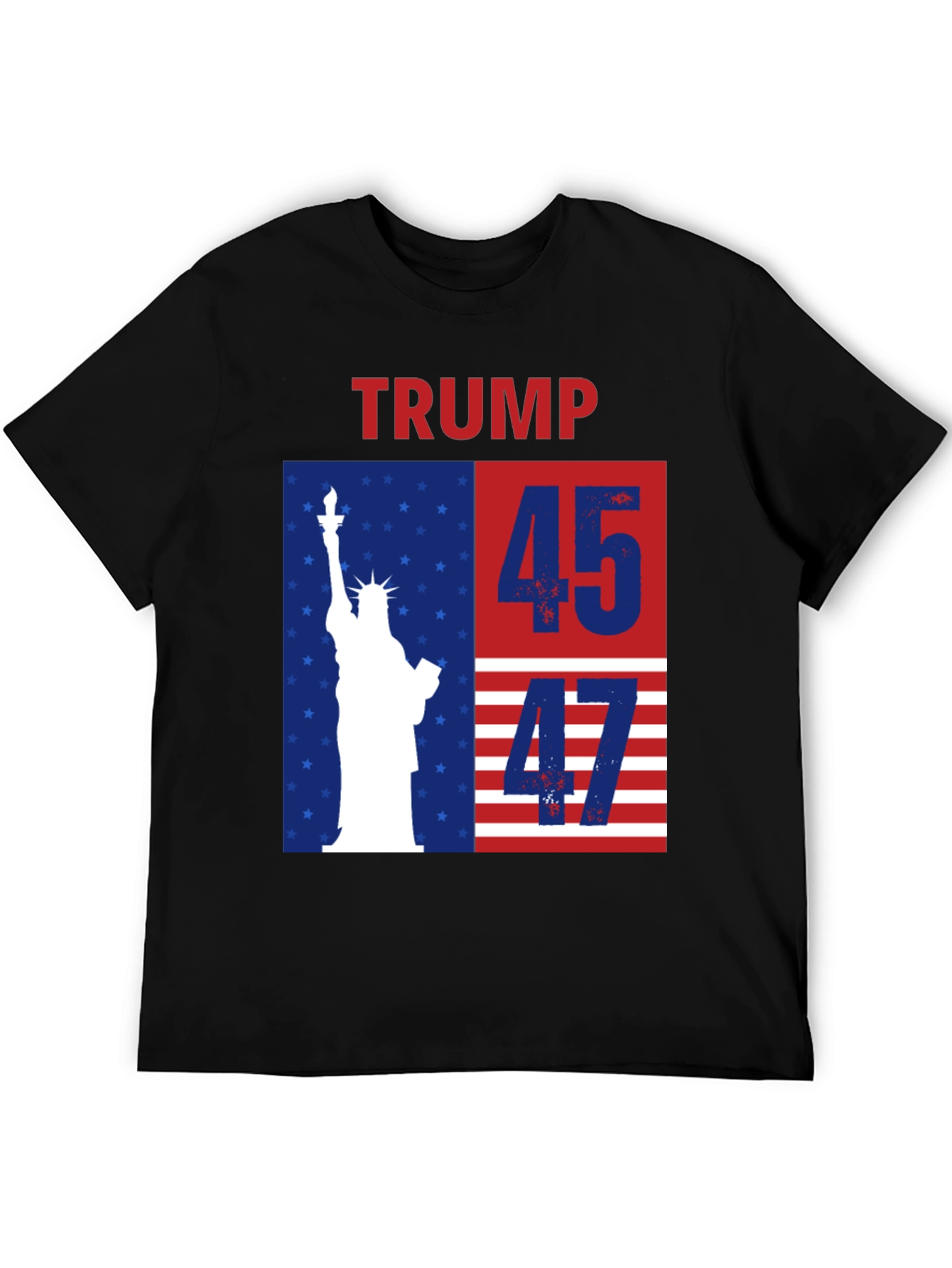 Trump 45 47 T-Shirt - Patriotic USA Flag Tee