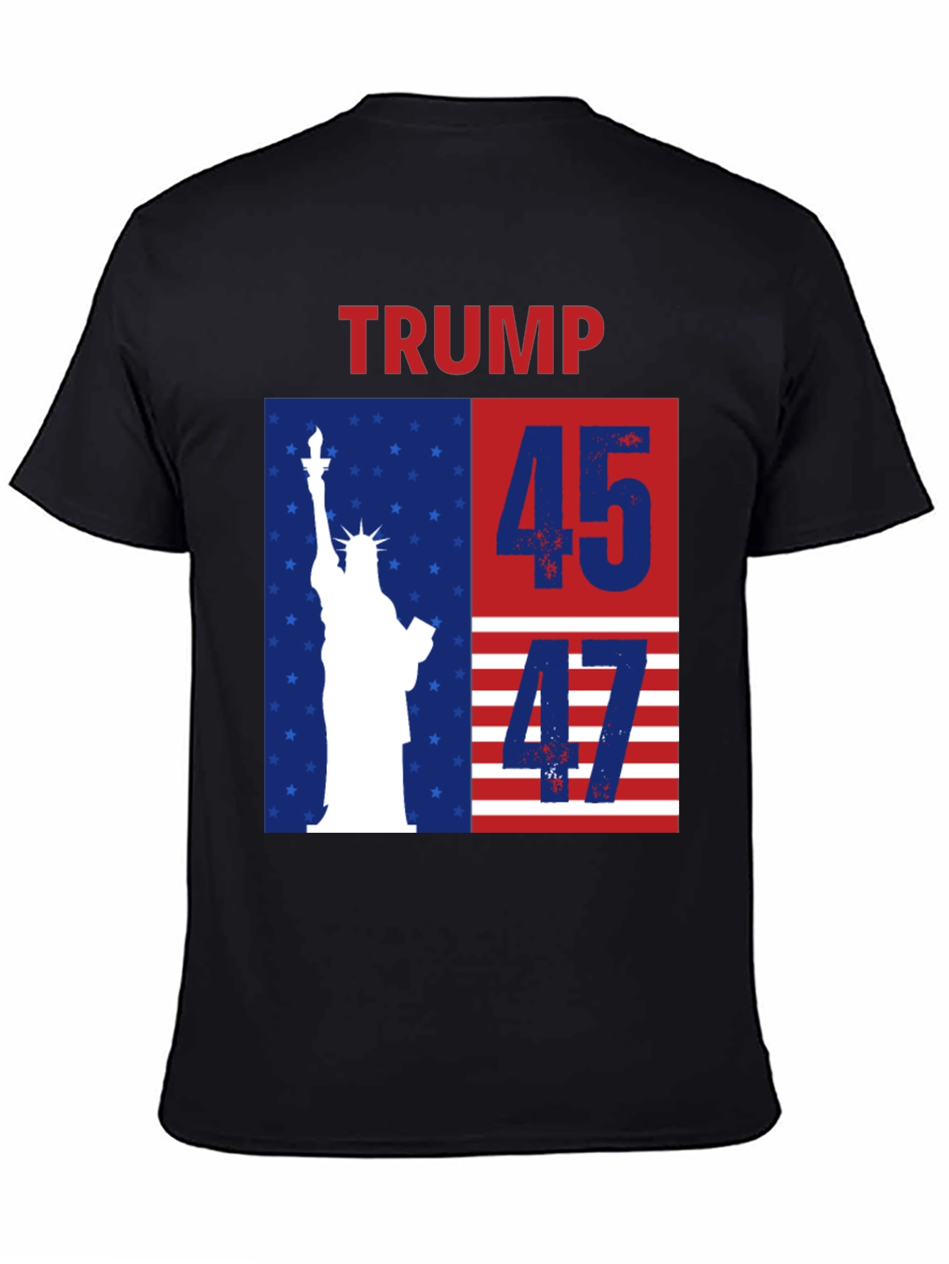 Trump 45 47 T-Shirt - Patriotic USA Flag Tee