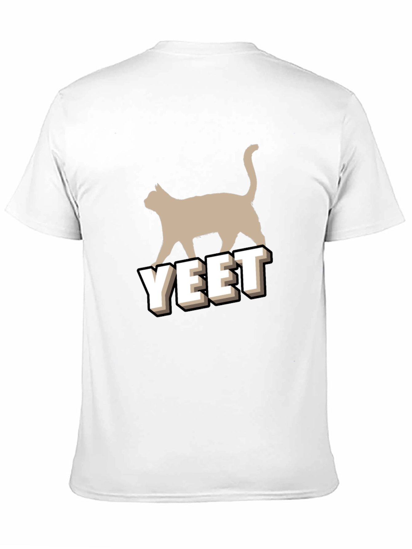 Yeet Cat Graphic Tee - Unisex Black Cotton T-Shirt