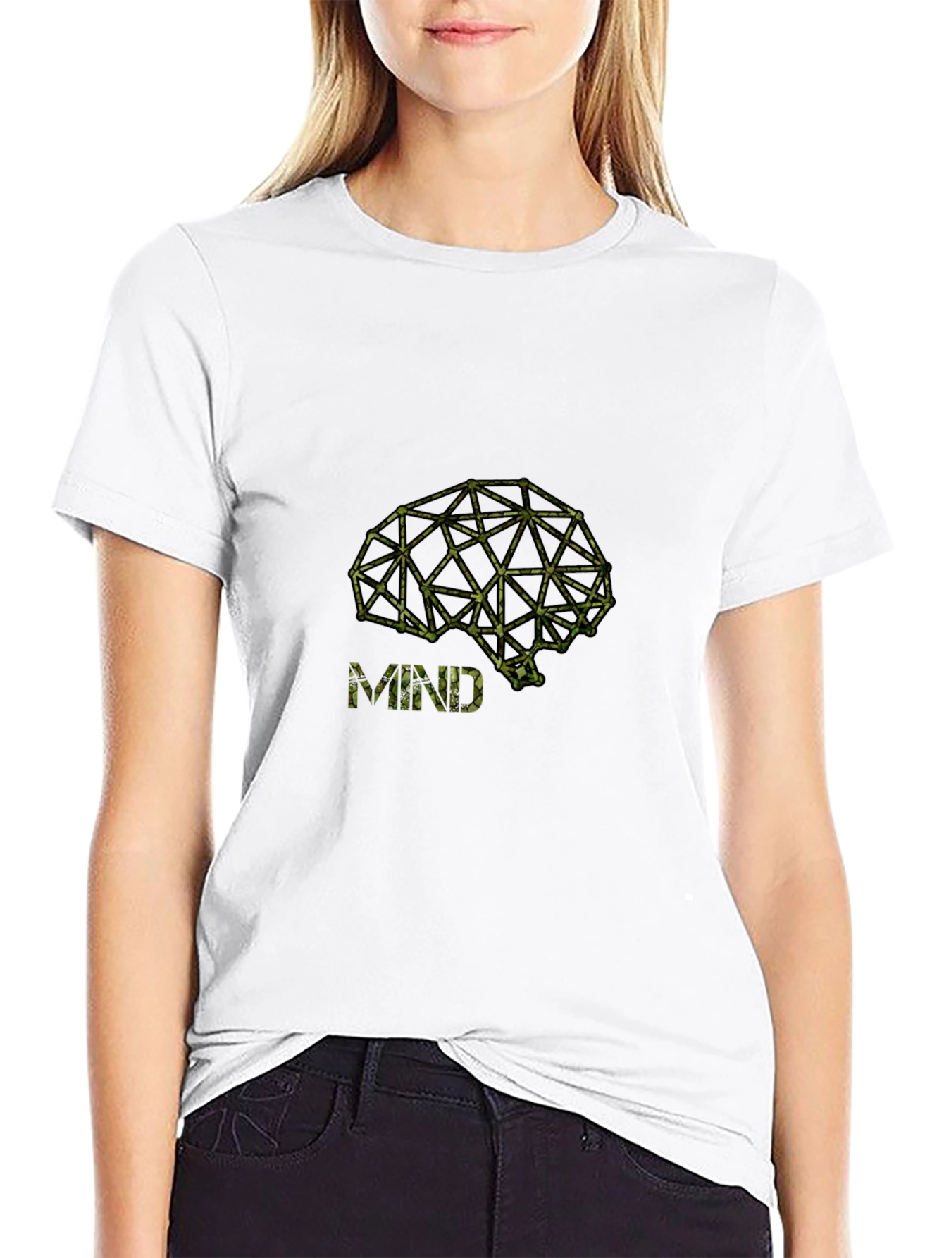 Mind Graphic Tee - Geometric Brain Design