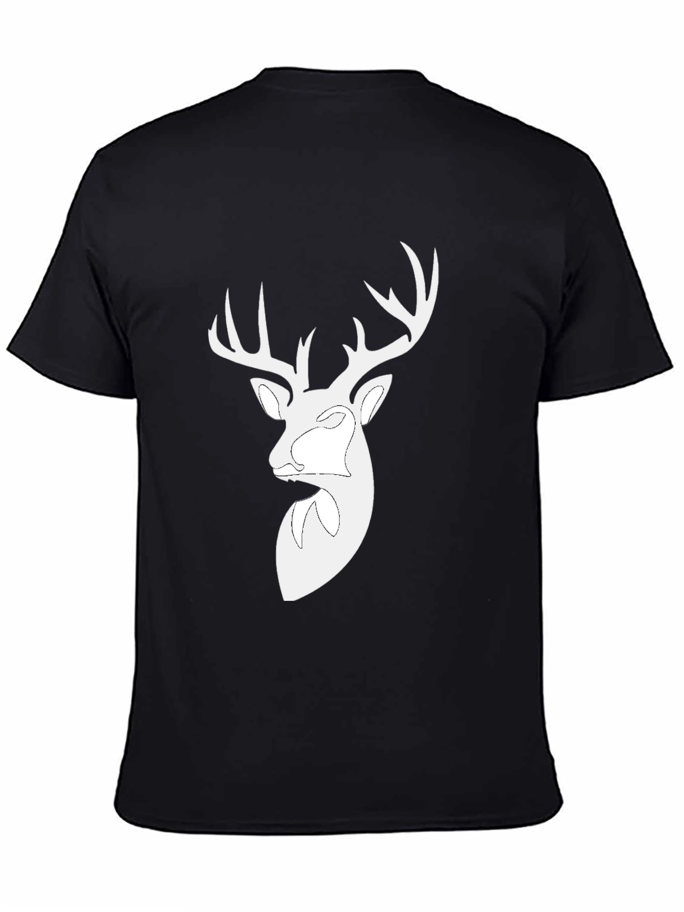 Deer Head Graphic Black T-Shirt
