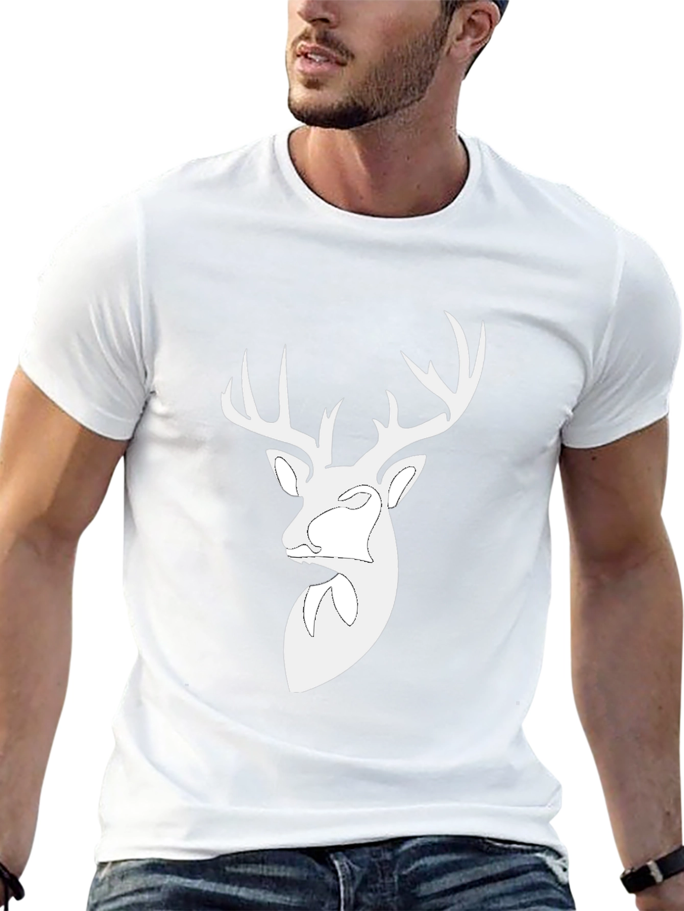 Deer Head Graphic Black T-Shirt