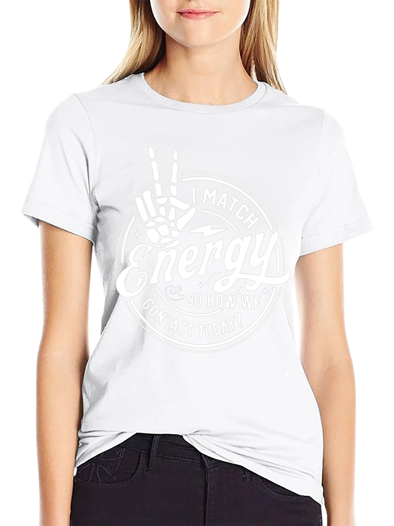 I Match Energy Graphic Tee - Black Cotton T-Shirt