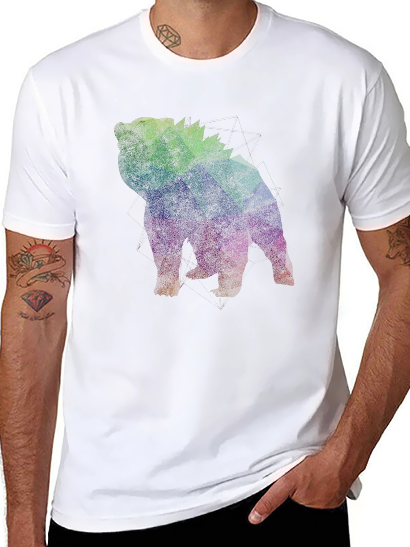 Geometric Bulldog Graphic T-Shirt