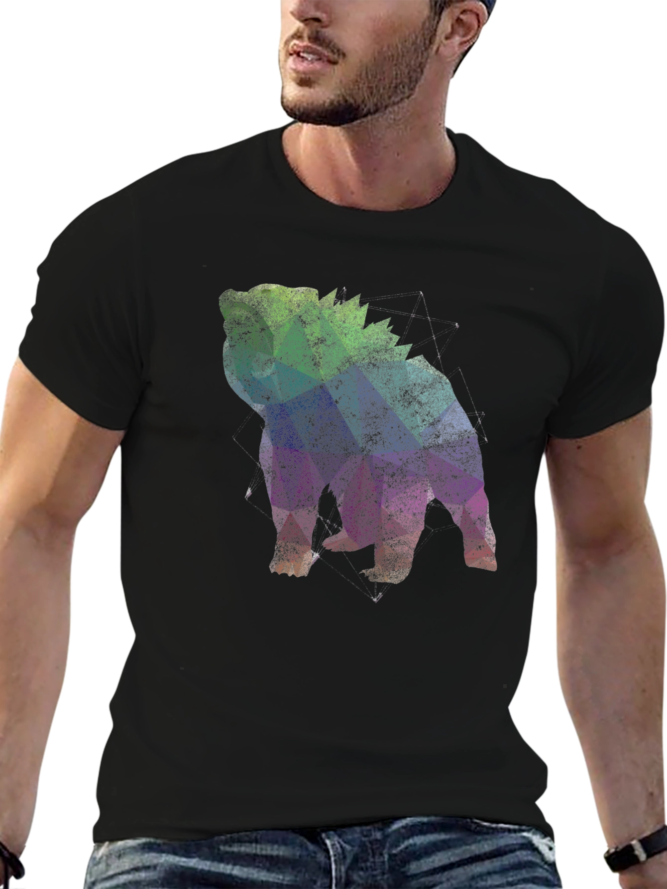 Geometric Bulldog Graphic T-Shirt