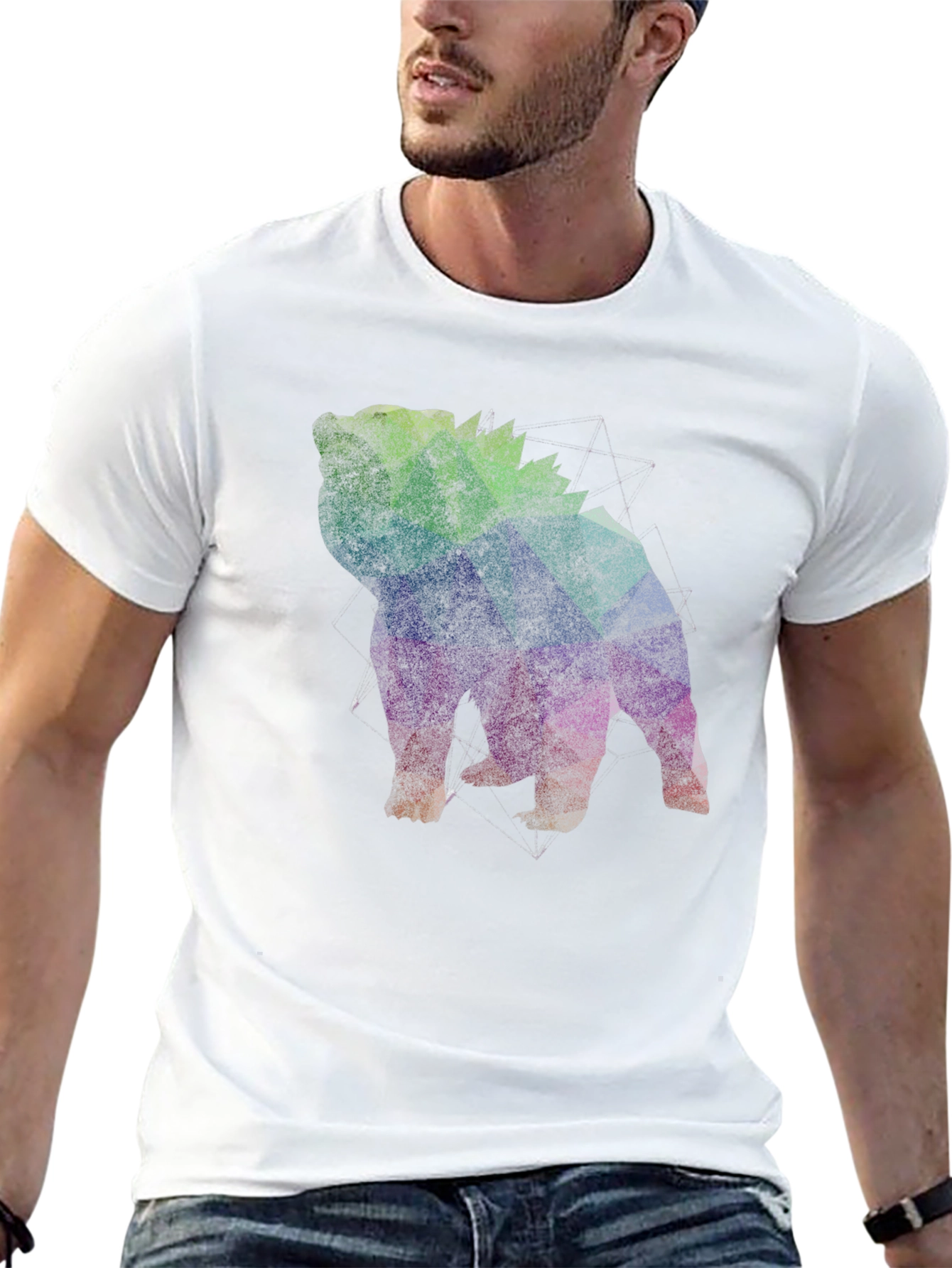 Geometric Bulldog Graphic T-Shirt