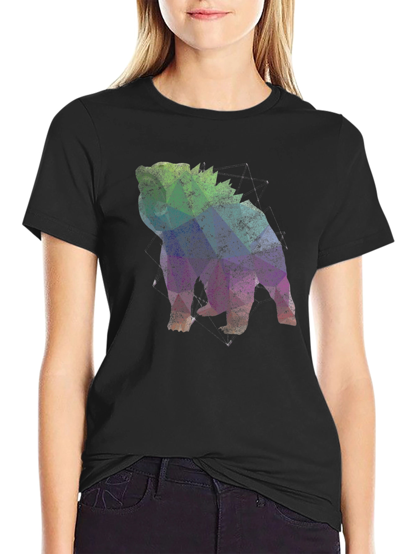 Geometric Bulldog Graphic T-Shirt