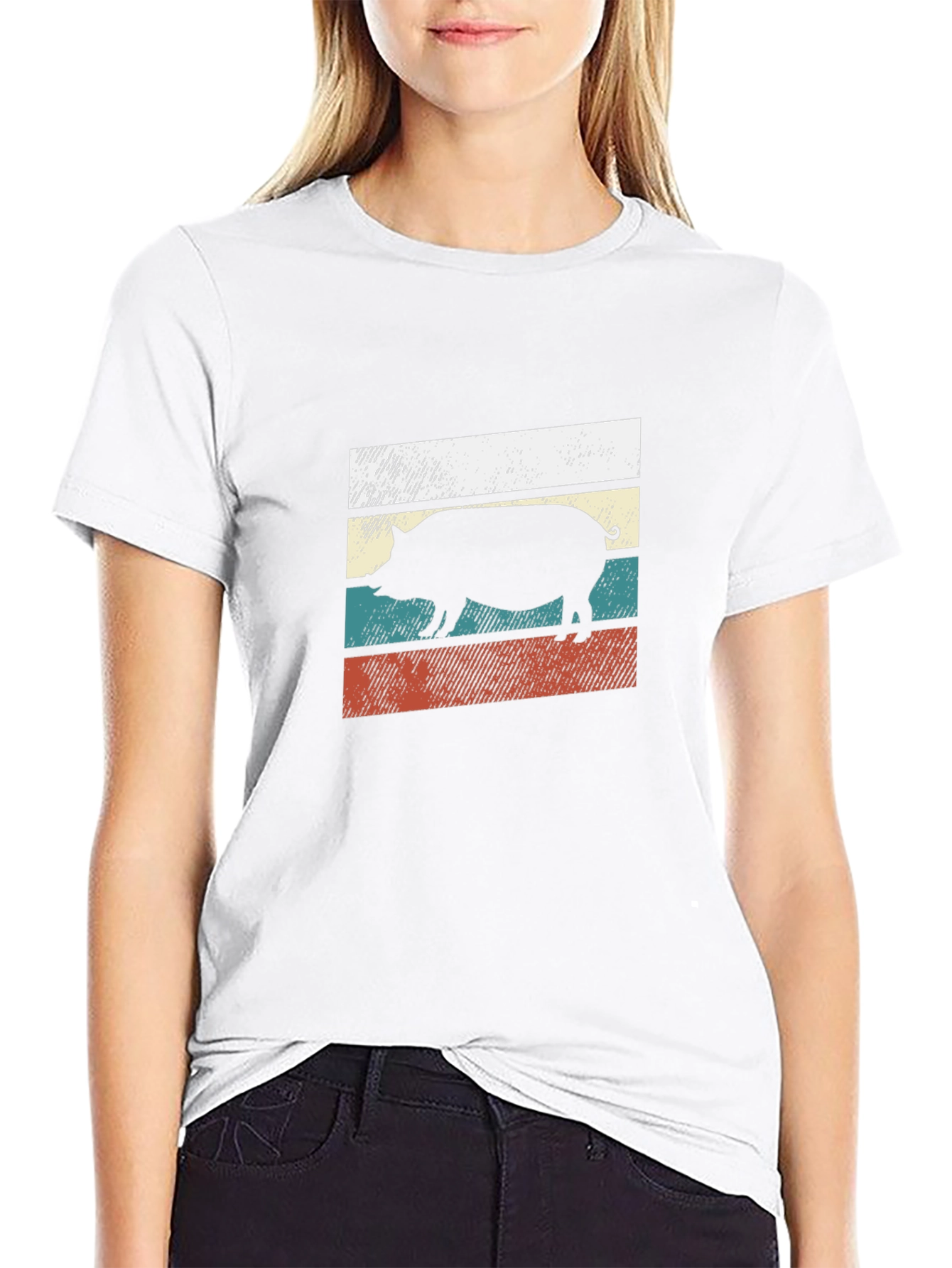 Retro Pig Silhouette T-Shirt