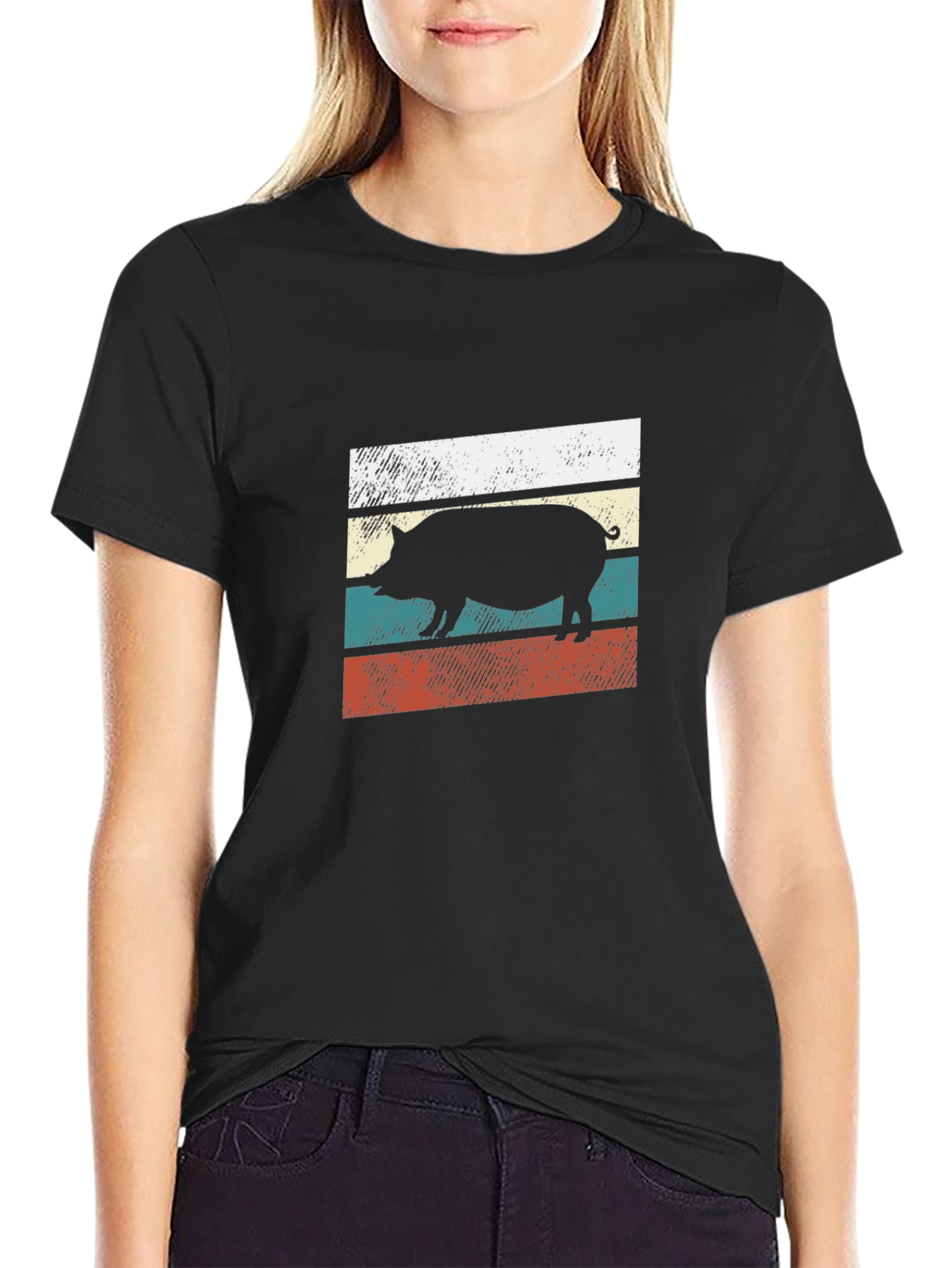 Retro Pig Silhouette T-Shirt
