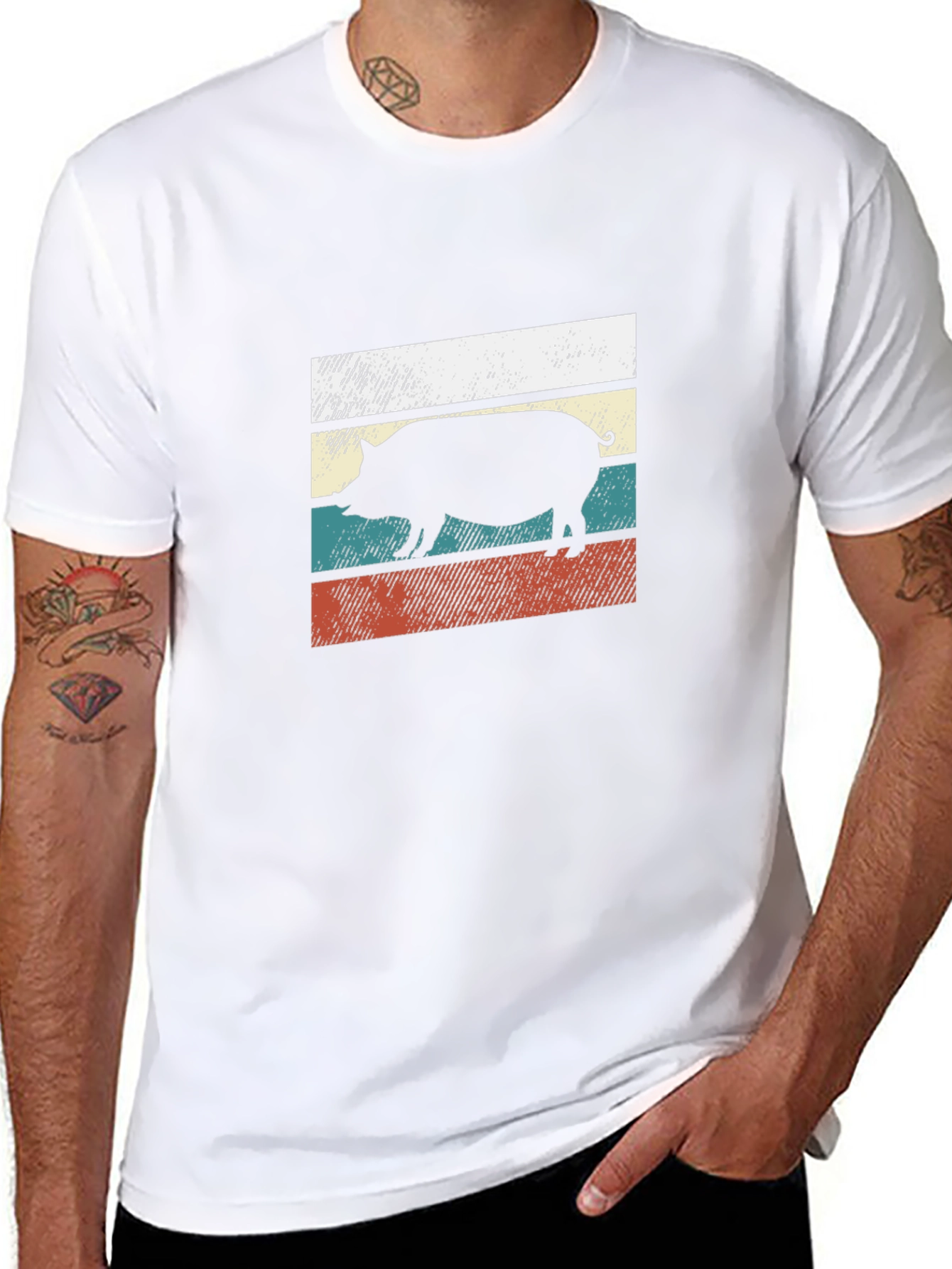 Retro Pig Silhouette T-Shirt