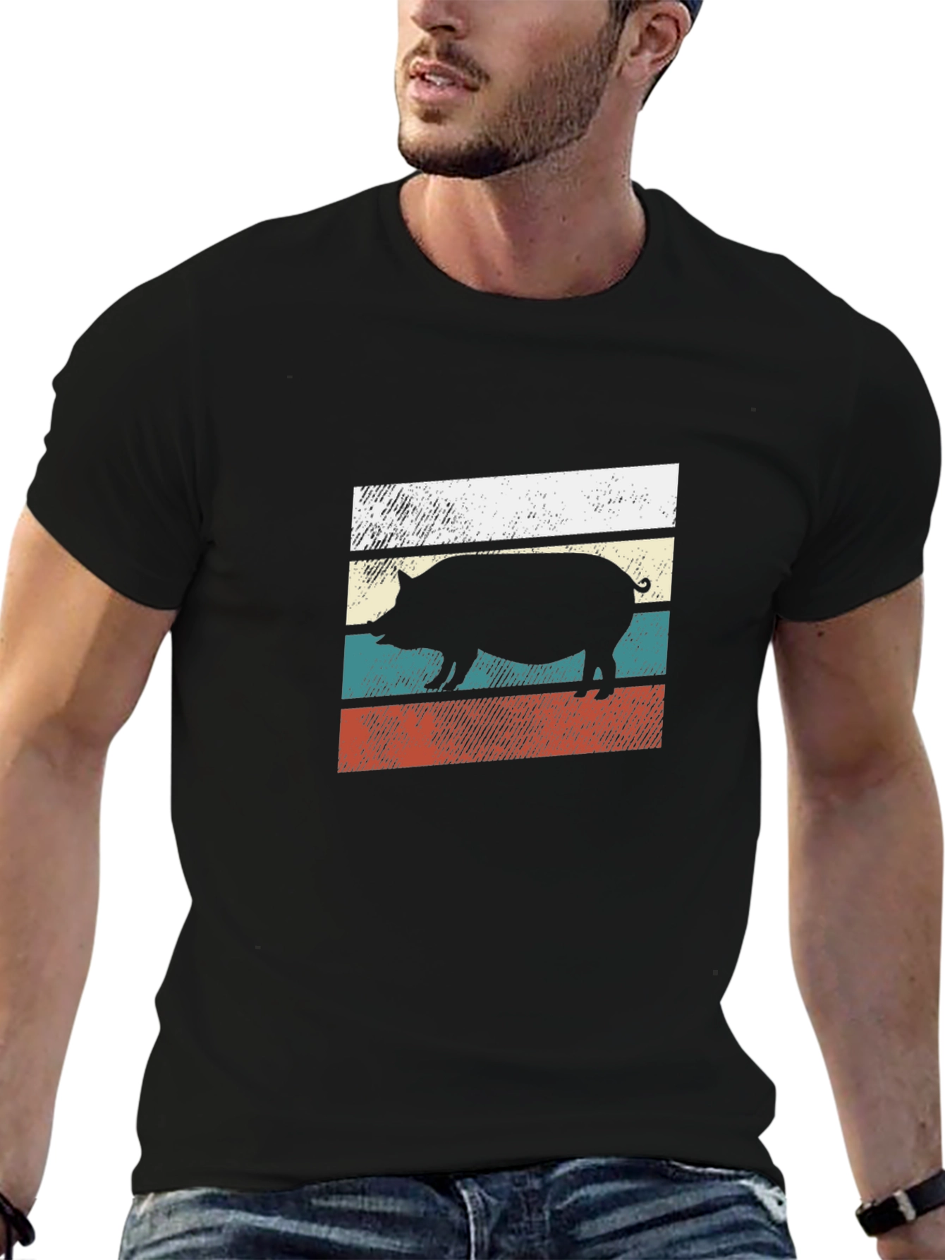 Retro Pig Silhouette T-Shirt