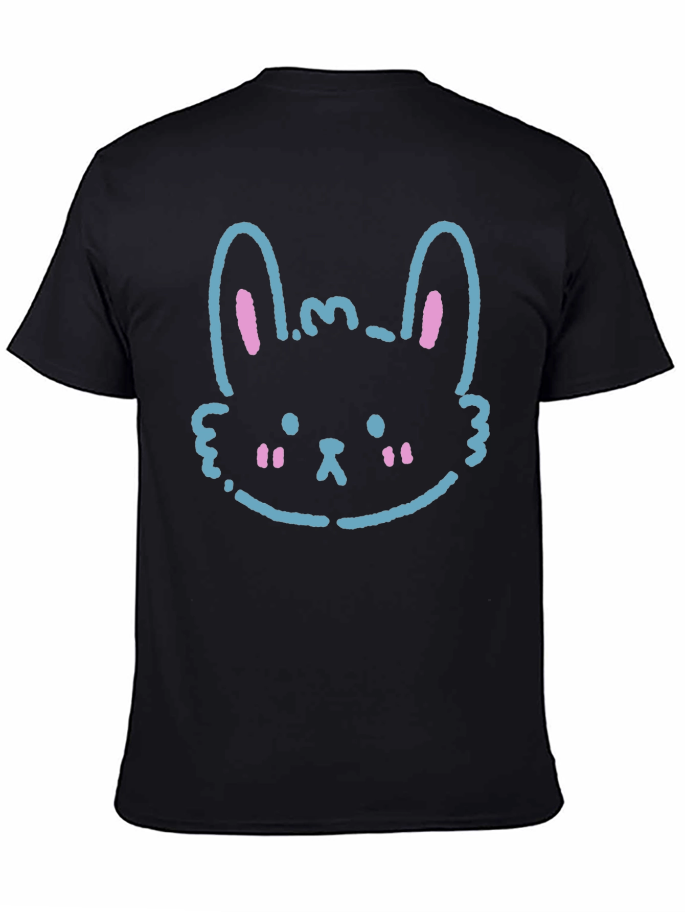 Cute Bunny Graphic Black T-Shirt