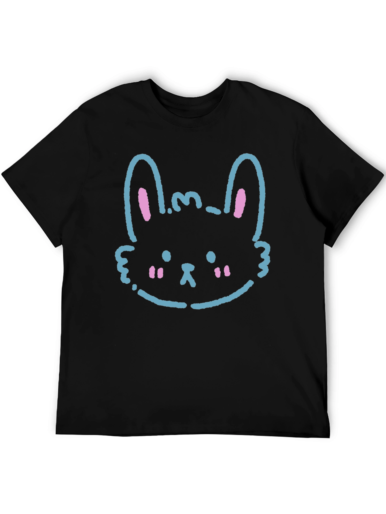 Cute Bunny Graphic Black T-Shirt