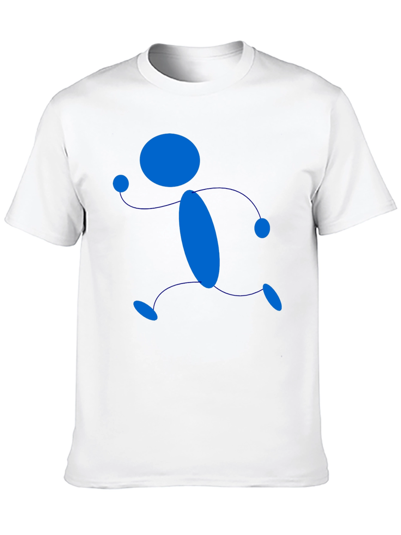 Abstract Running Man Graphic T-Shirt - Black