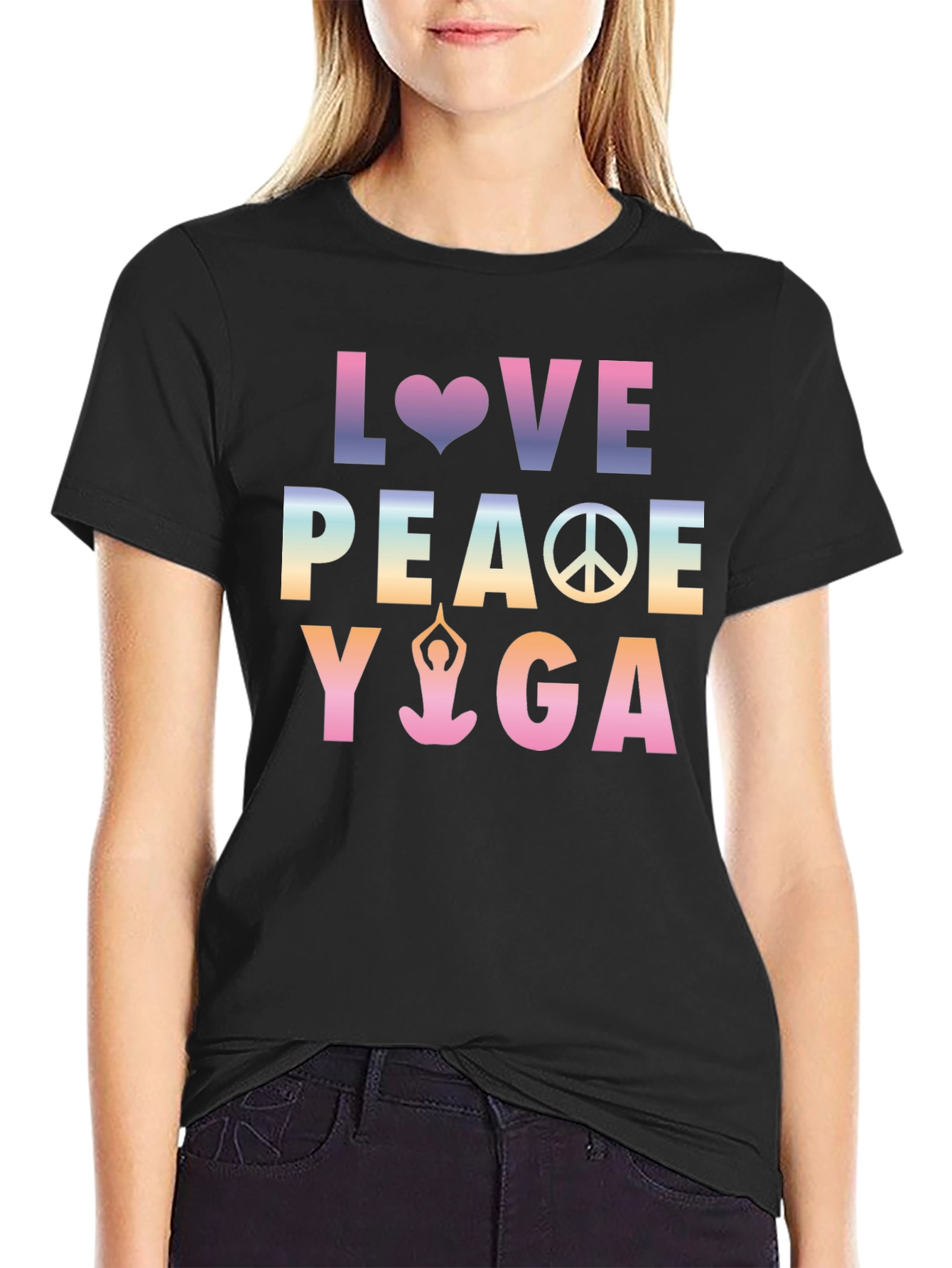 Love Peace Yoga Graphic T-Shirt