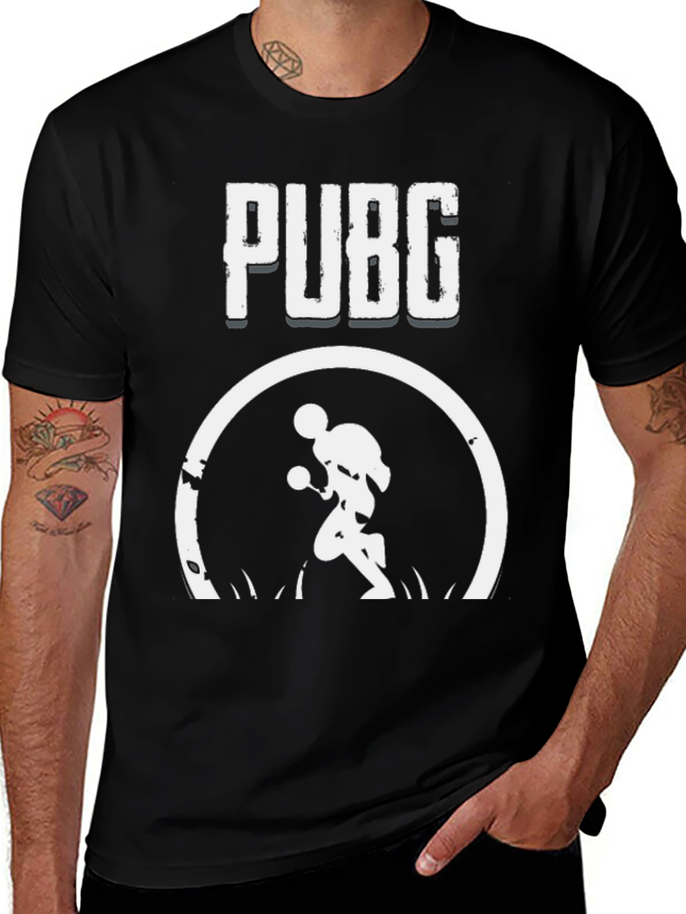 PUBG Player Black Graphic Tee