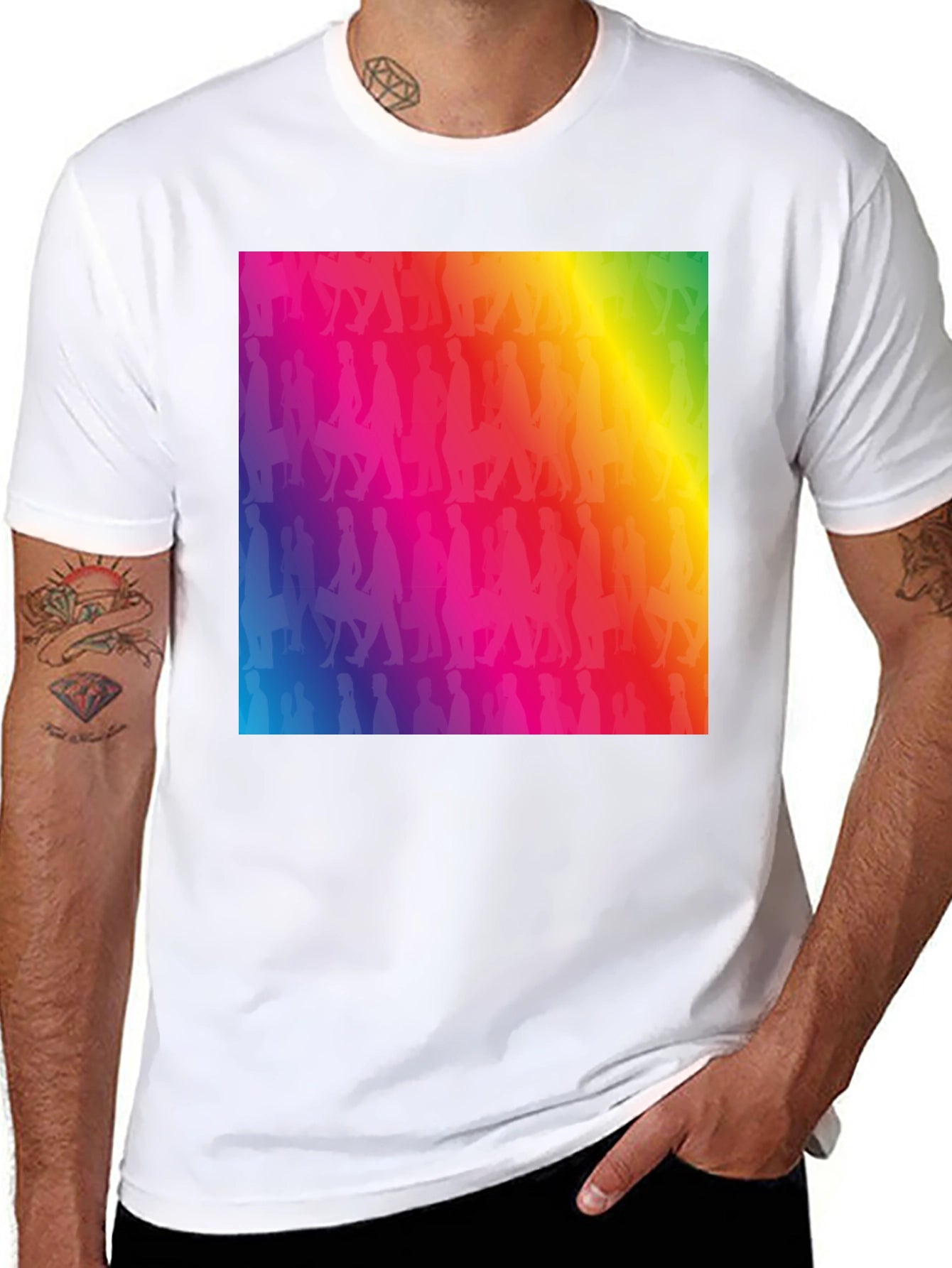 Rainbow Silhouette Graphic T-Shirt