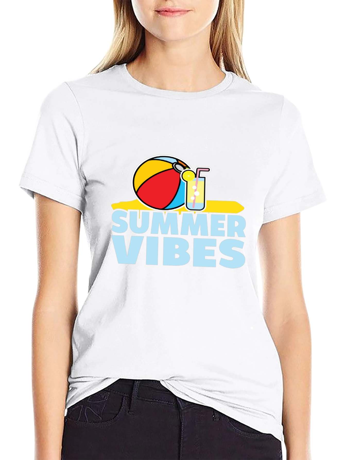 Summer Vibes Graphic Tee - Black