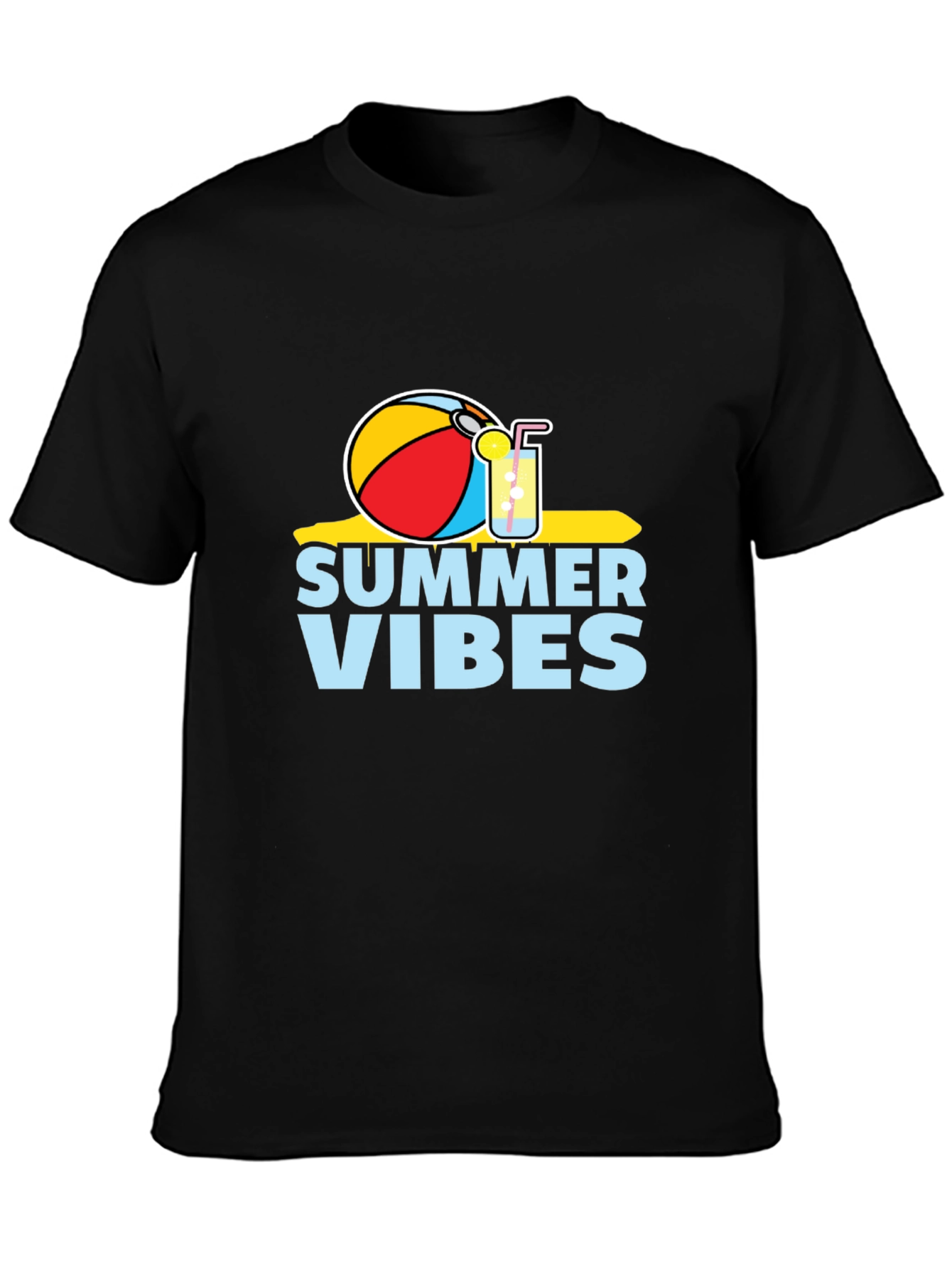 Summer Vibes Graphic Tee - Black