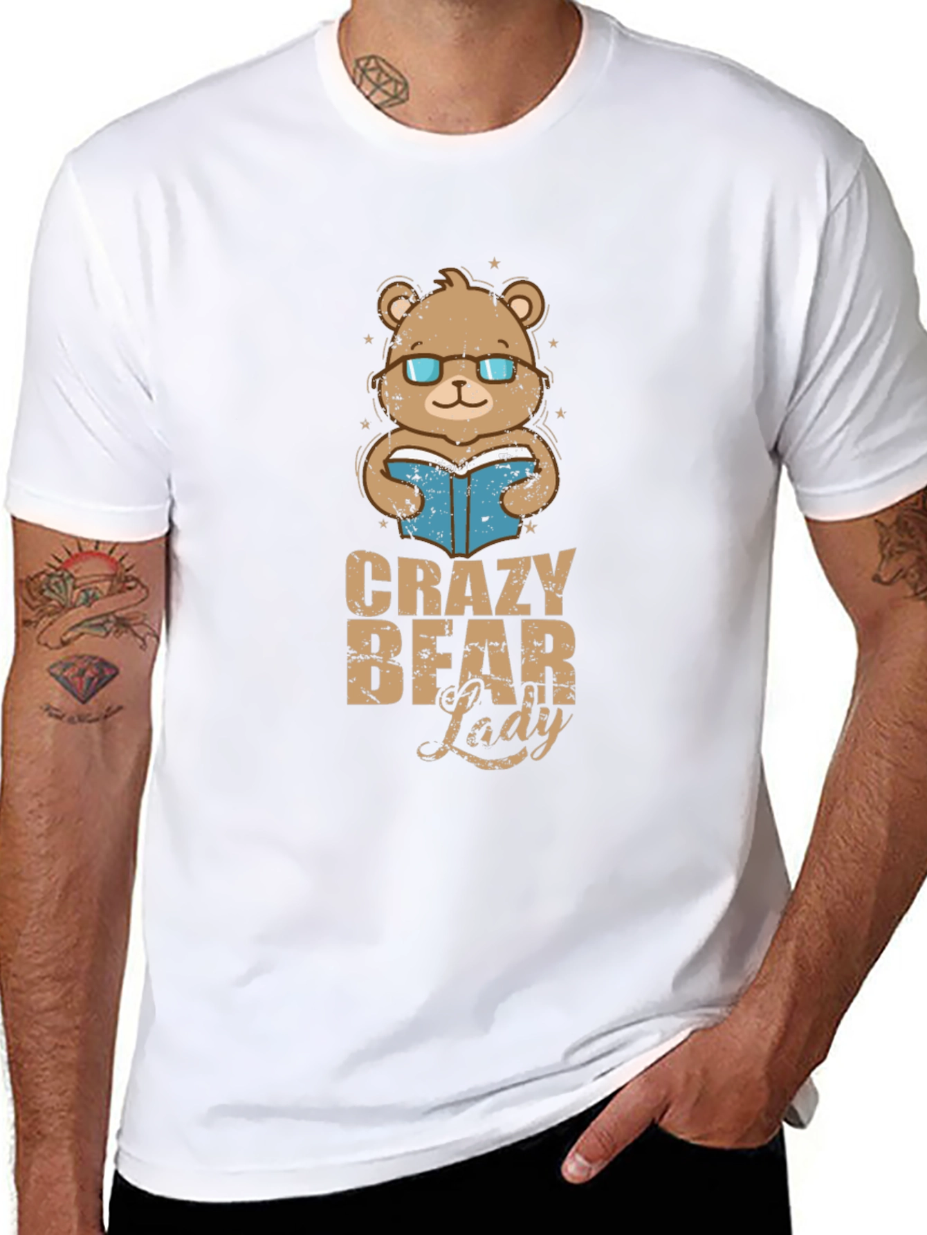 Crazy Bear Lady Graphic T-Shirt