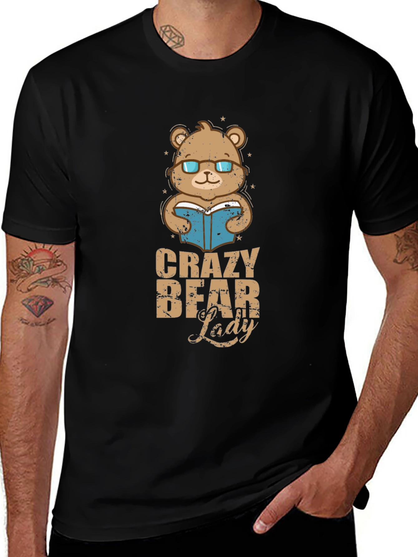 Crazy Bear Lady Graphic T-Shirt