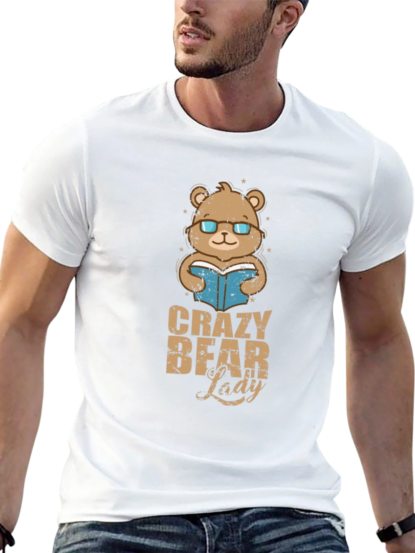 Crazy Bear Lady Graphic T-Shirt