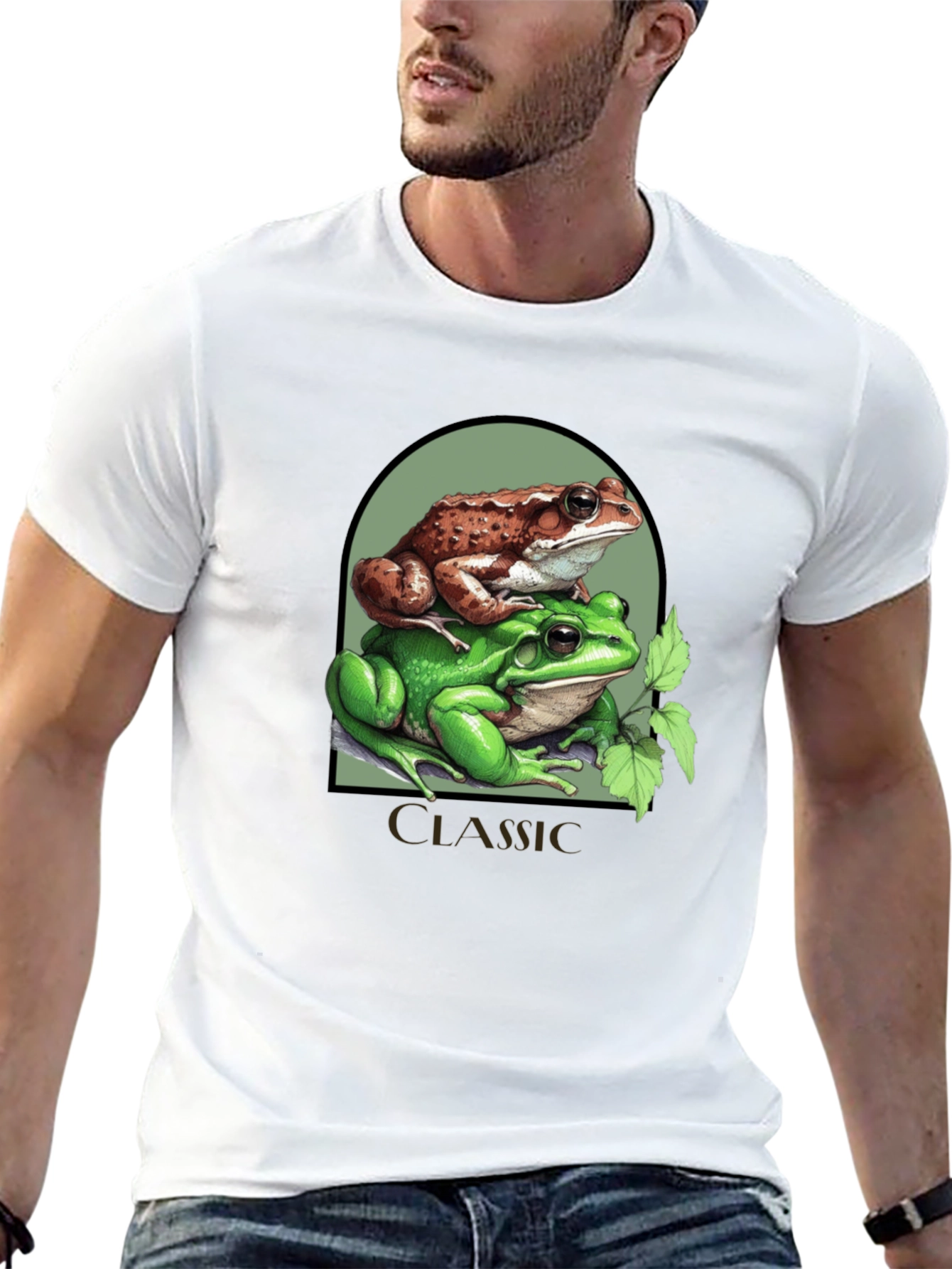 Classic Frog Stack T-Shirt - Novelty Graphic Tee