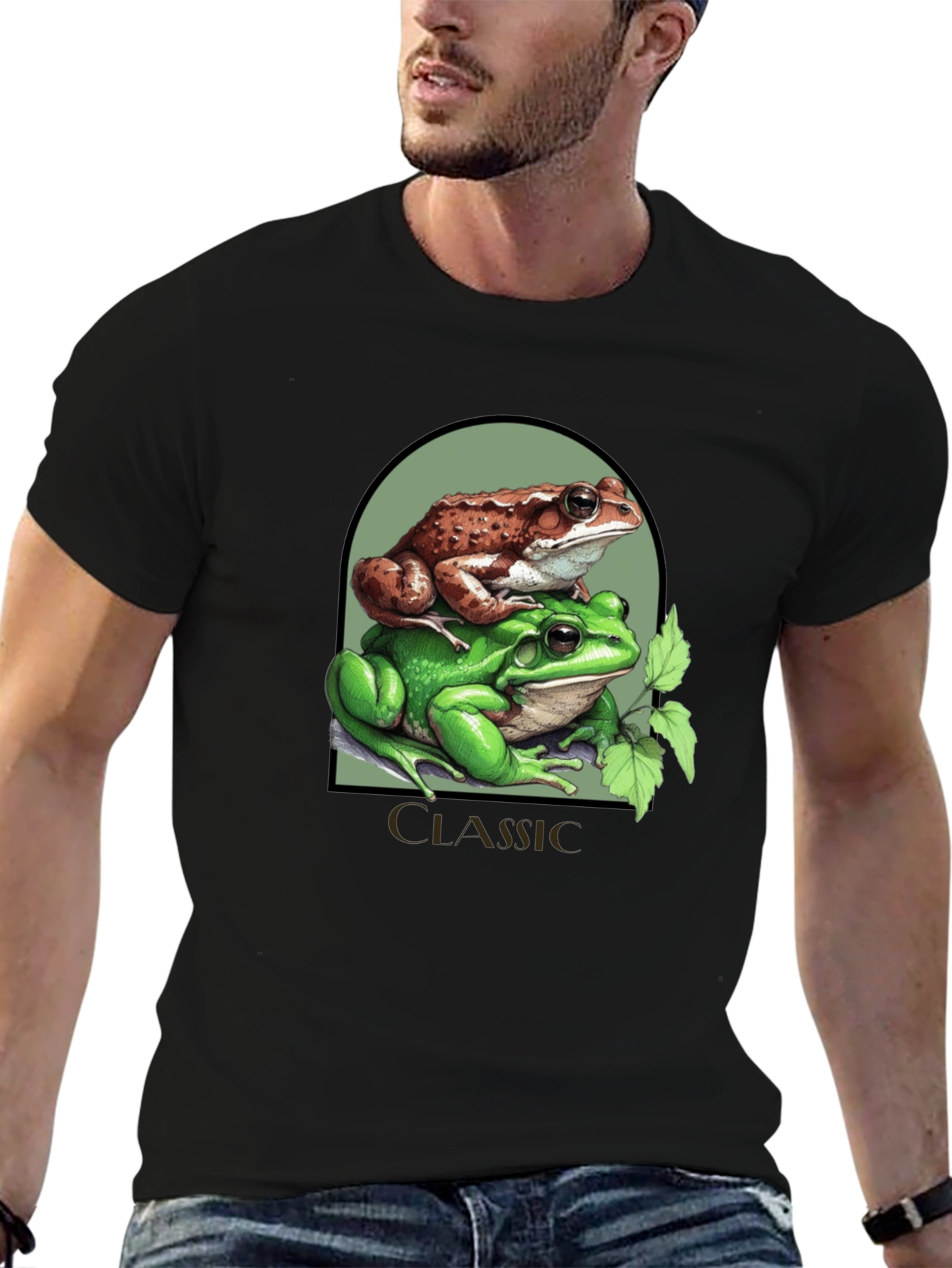 Classic Frog Stack T-Shirt - Novelty Graphic Tee