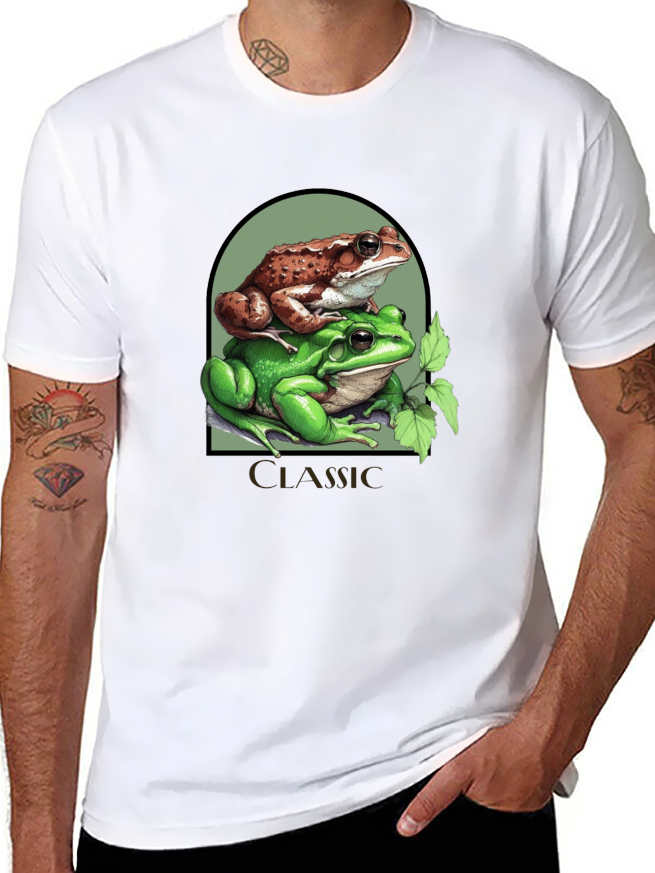 Classic Frog Stack T-Shirt - Novelty Graphic Tee