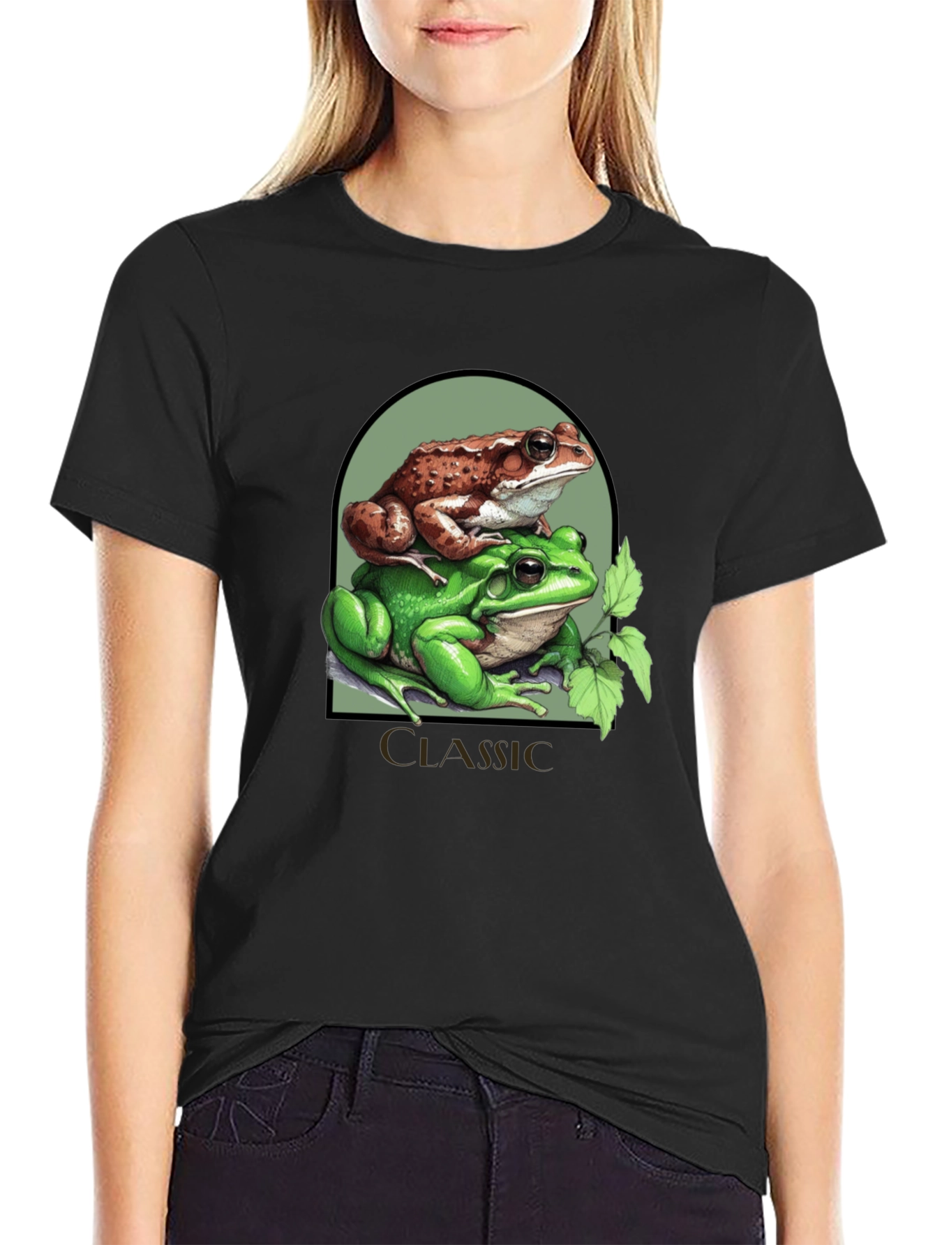 Classic Frog Stack T-Shirt - Novelty Graphic Tee