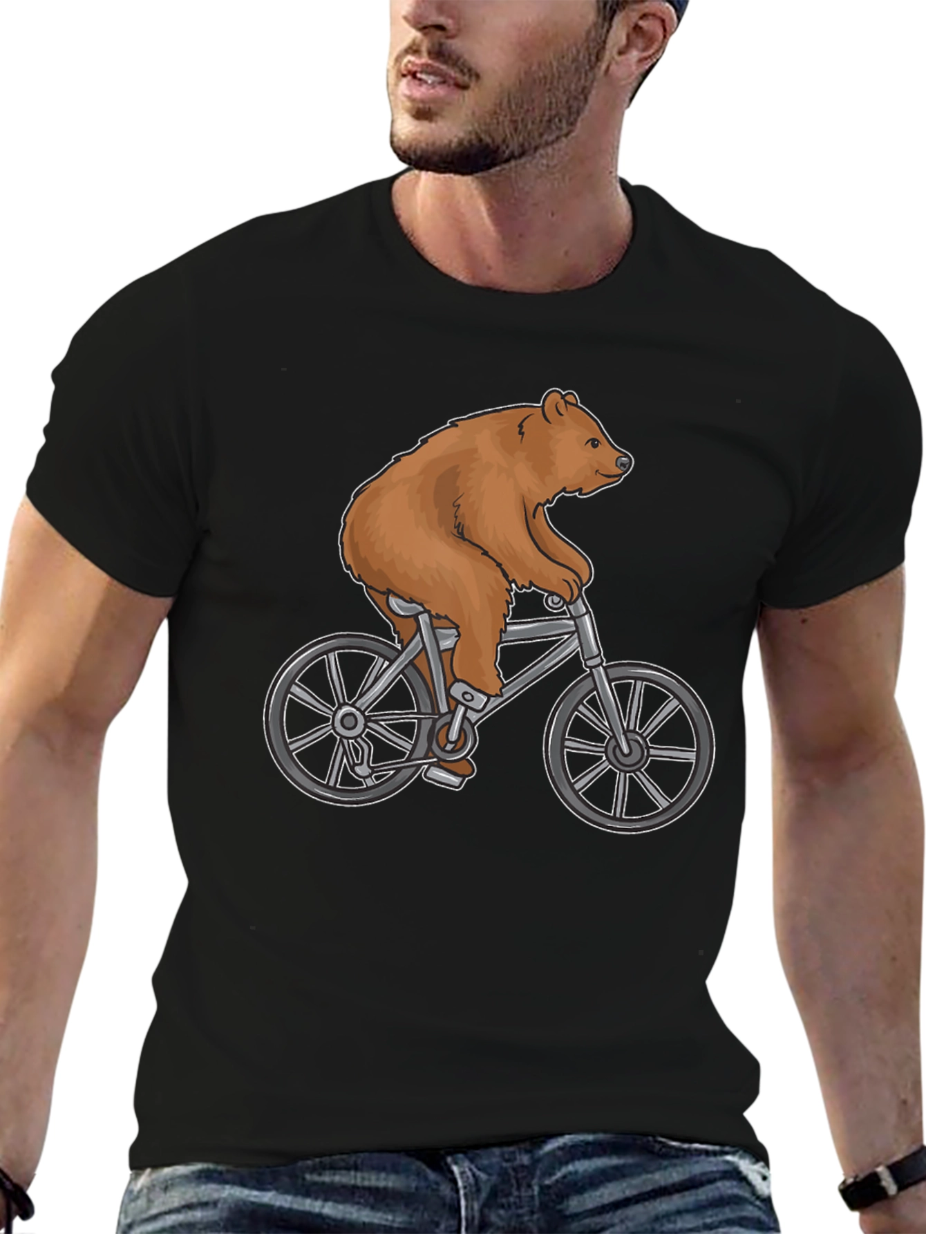 Bear on Bike Graphic T-Shirt