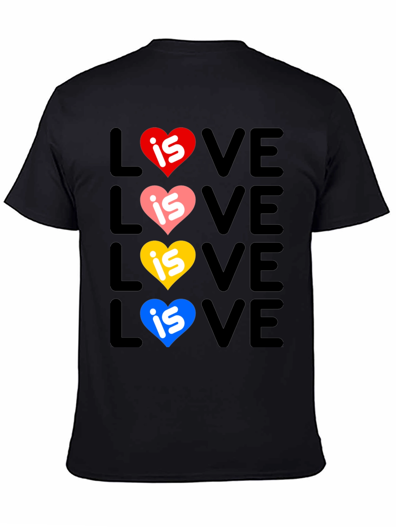 Love Is Love Pride T-Shirt - Rainbow Hearts