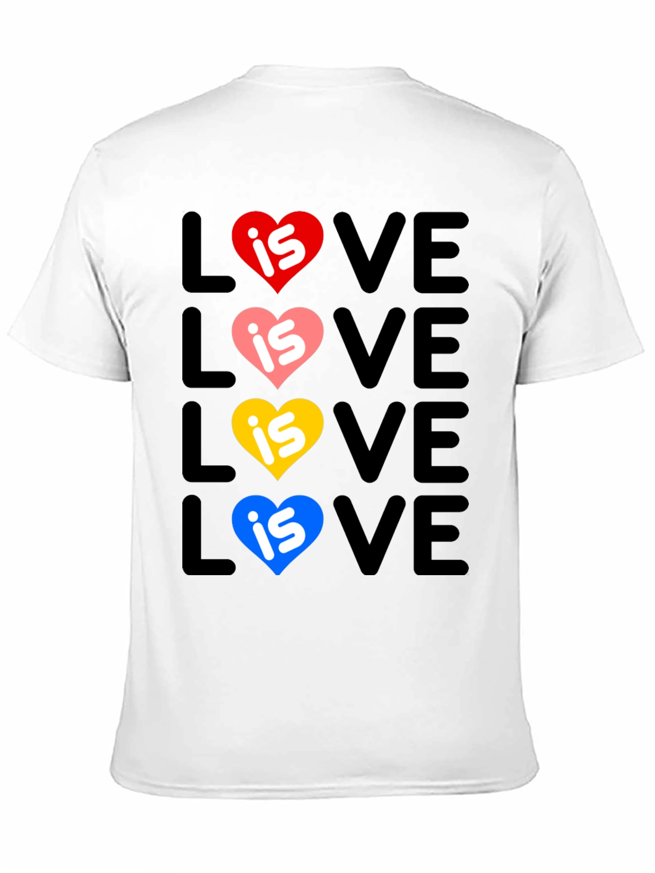 Love Is Love Pride T-Shirt - Rainbow Hearts
