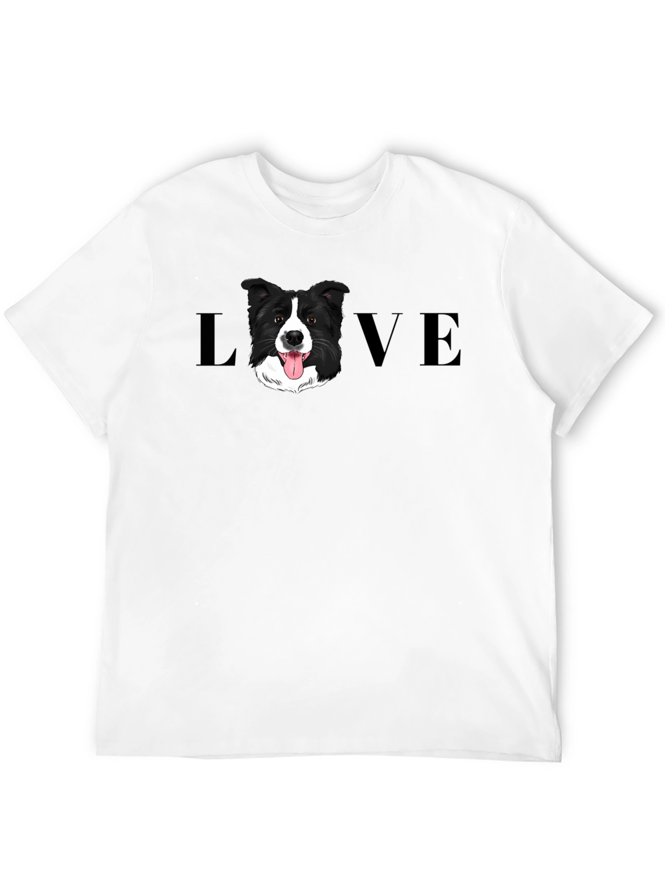 Border Collie Dog LOVE Graphic Tee - Black
