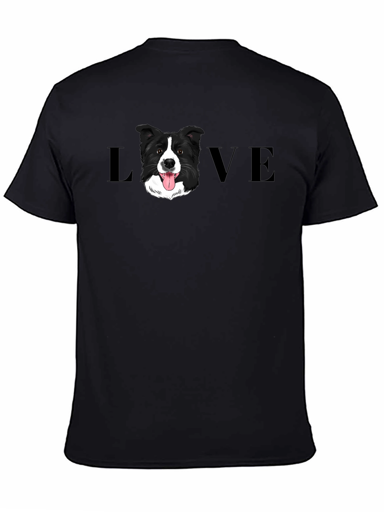 Border Collie Dog LOVE Graphic Tee - Black