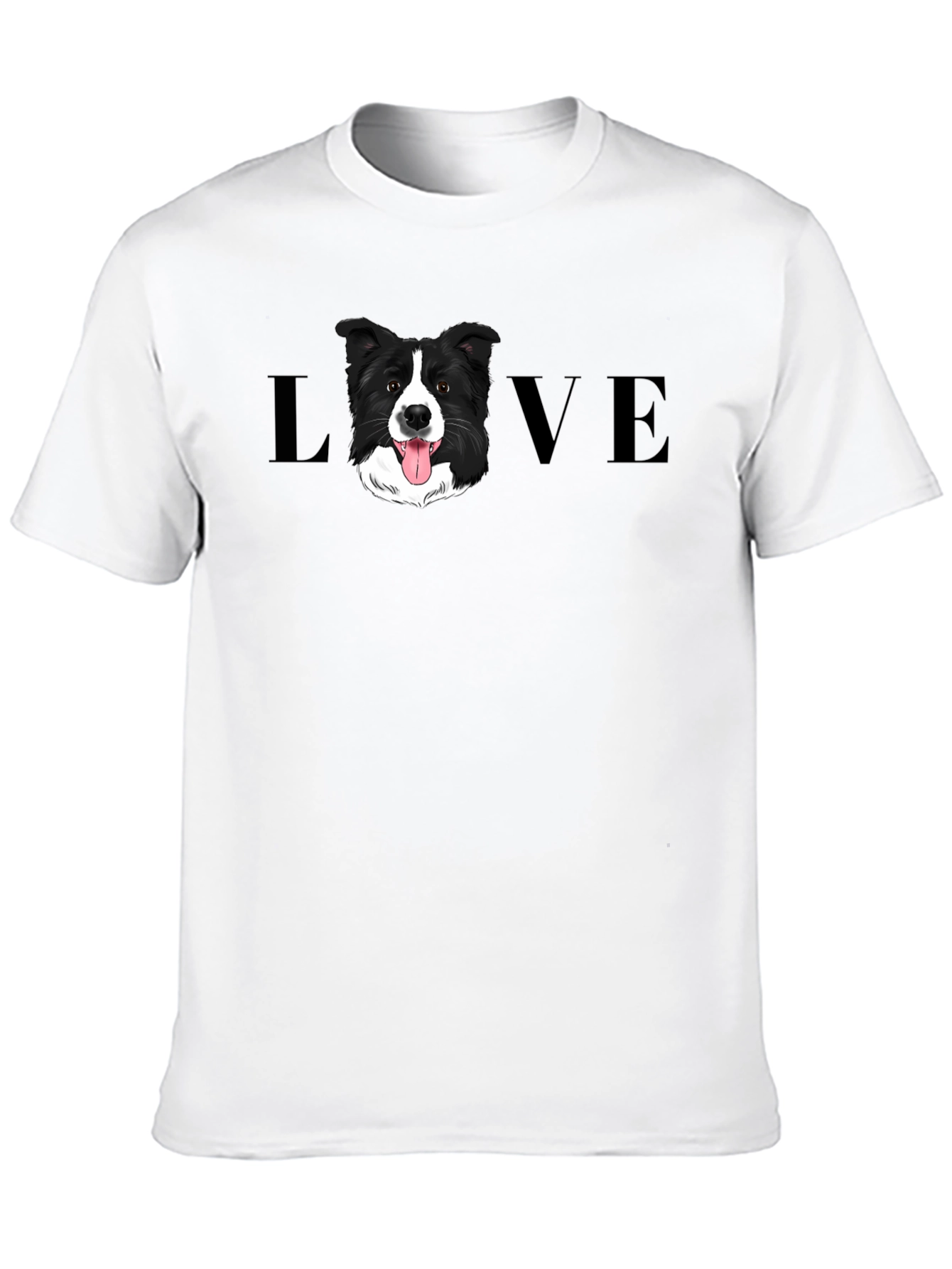 Border Collie Dog LOVE Graphic Tee - Black