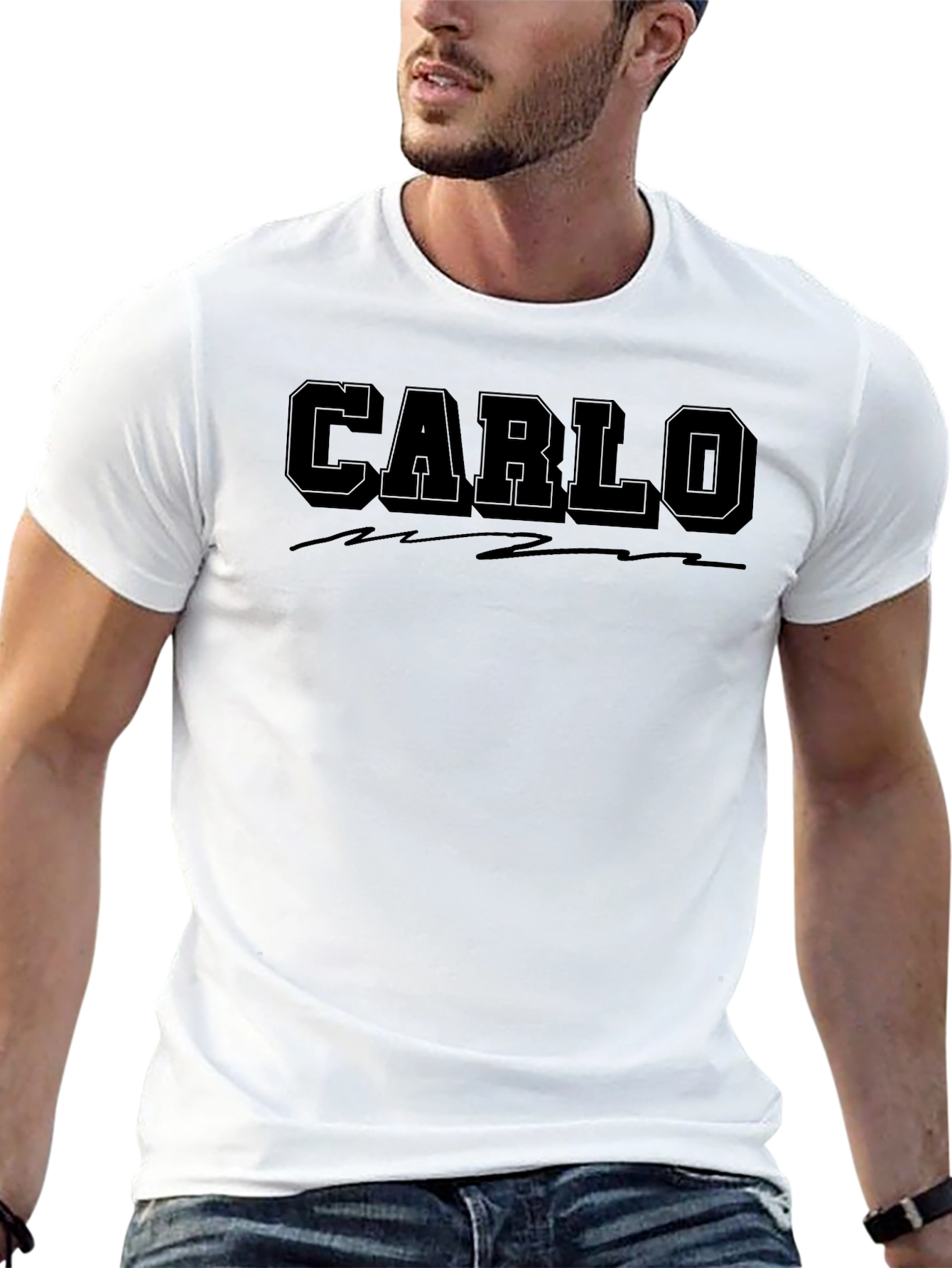 Carlo Black Graphic T-Shirt - Mens Casual Wear