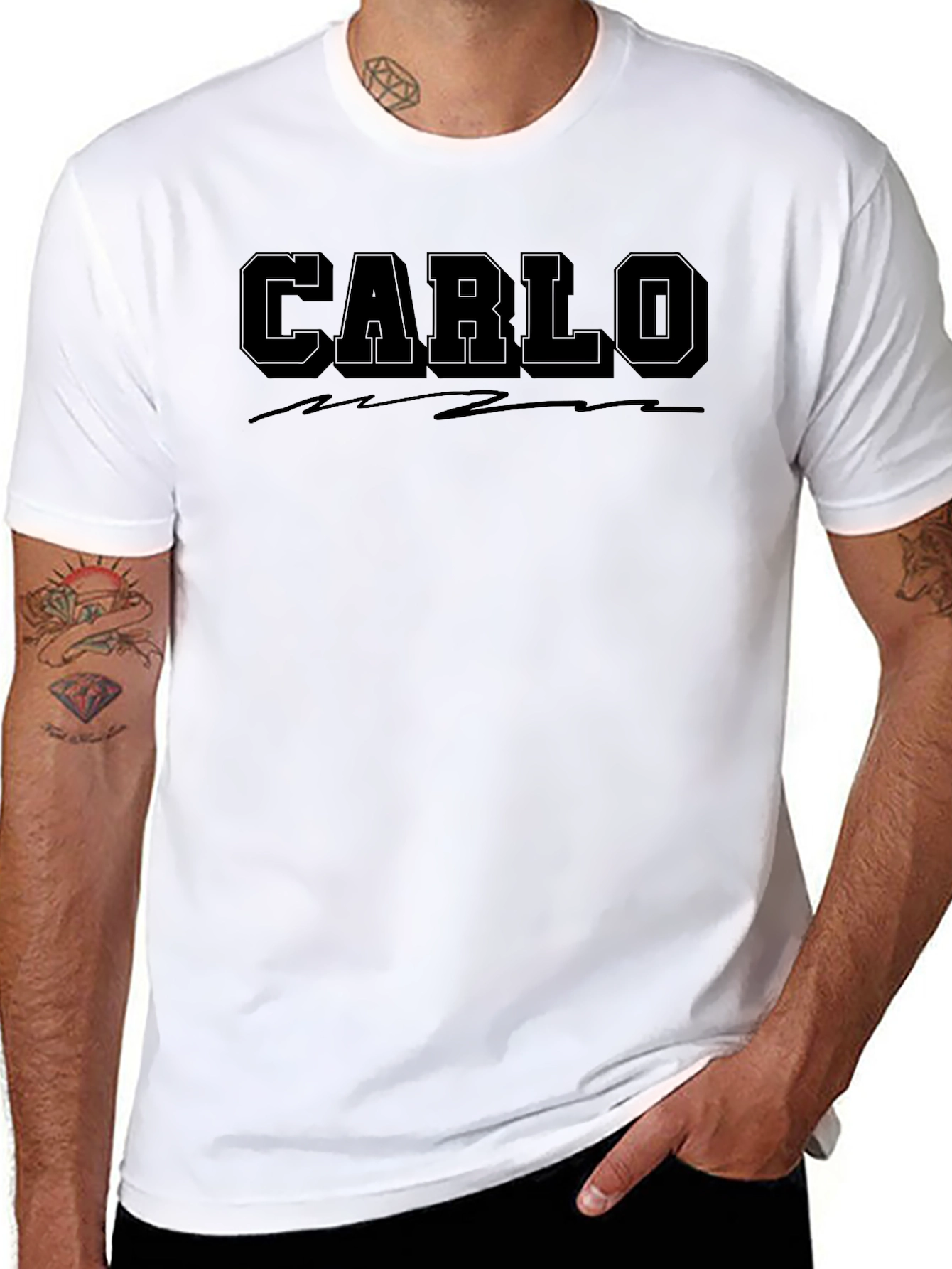 Carlo Black Graphic T-Shirt - Mens Casual Wear