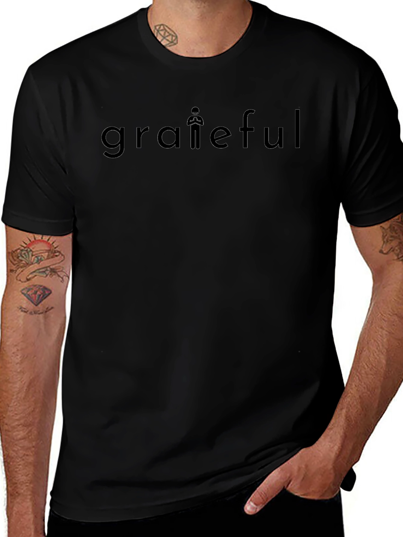 Grateful Black Crew Neck T-Shirt