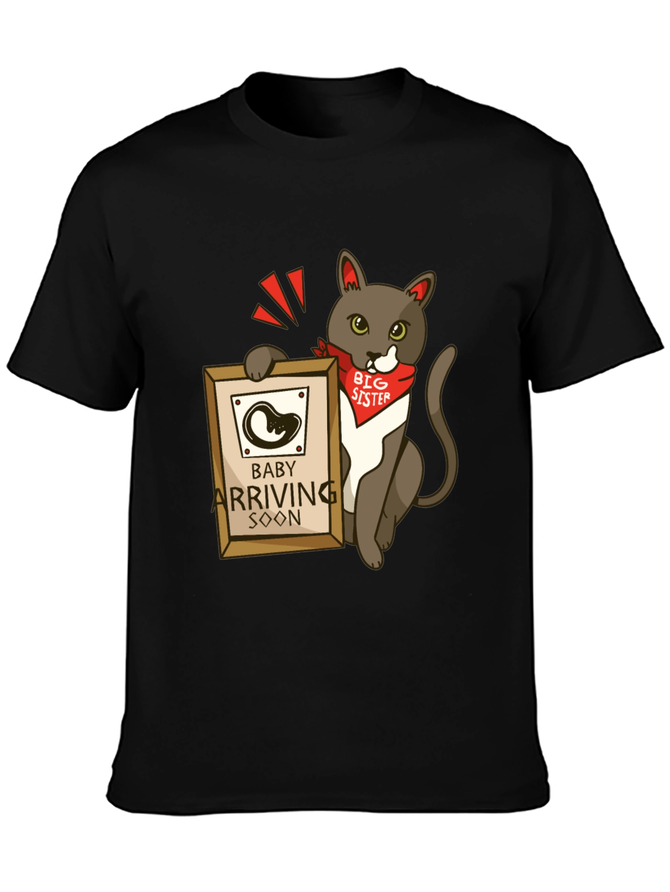 Big Sister Cat T-Shirt - Baby Announcement Tee