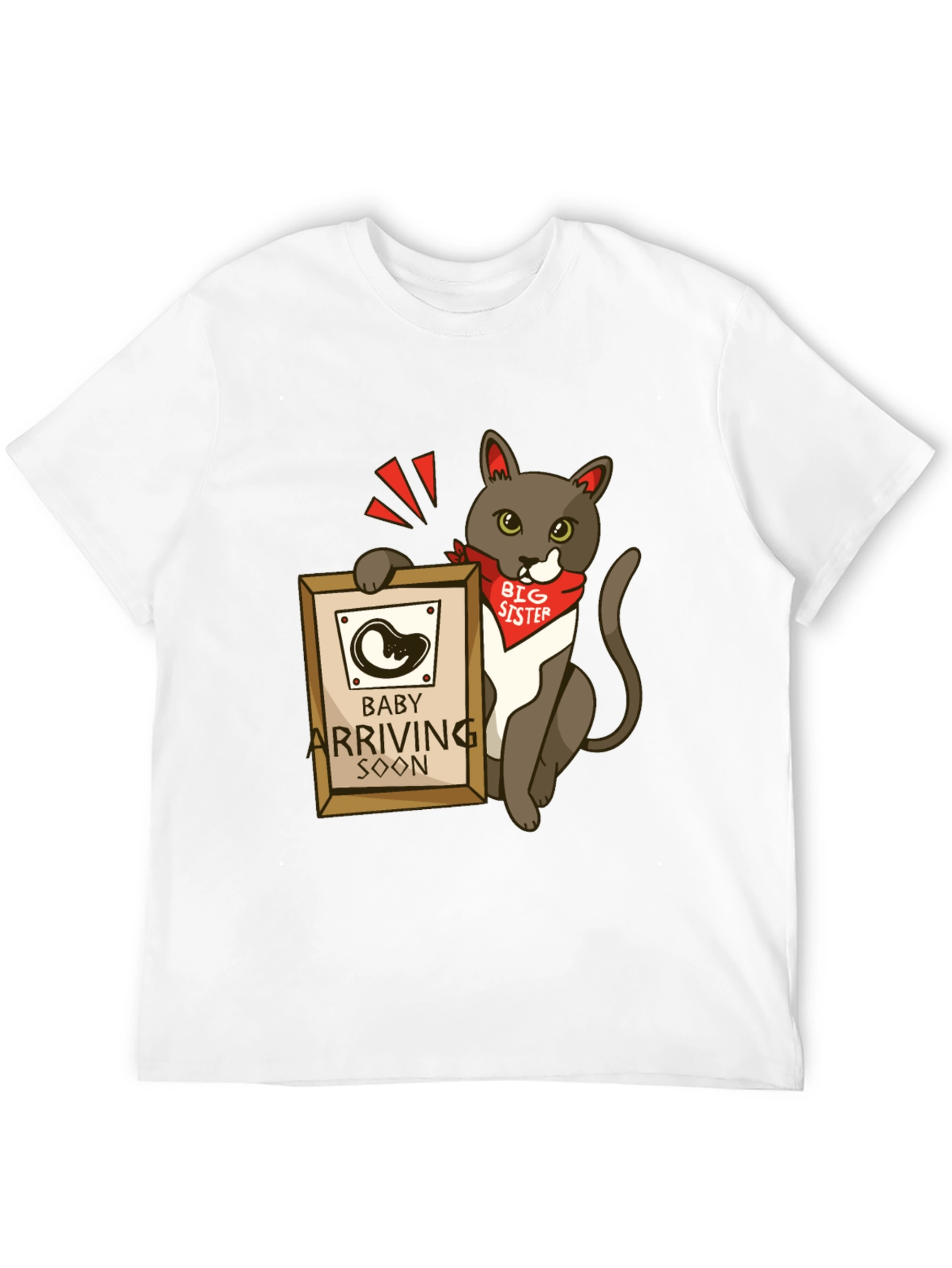 Big Sister Cat T-Shirt - Baby Announcement Tee